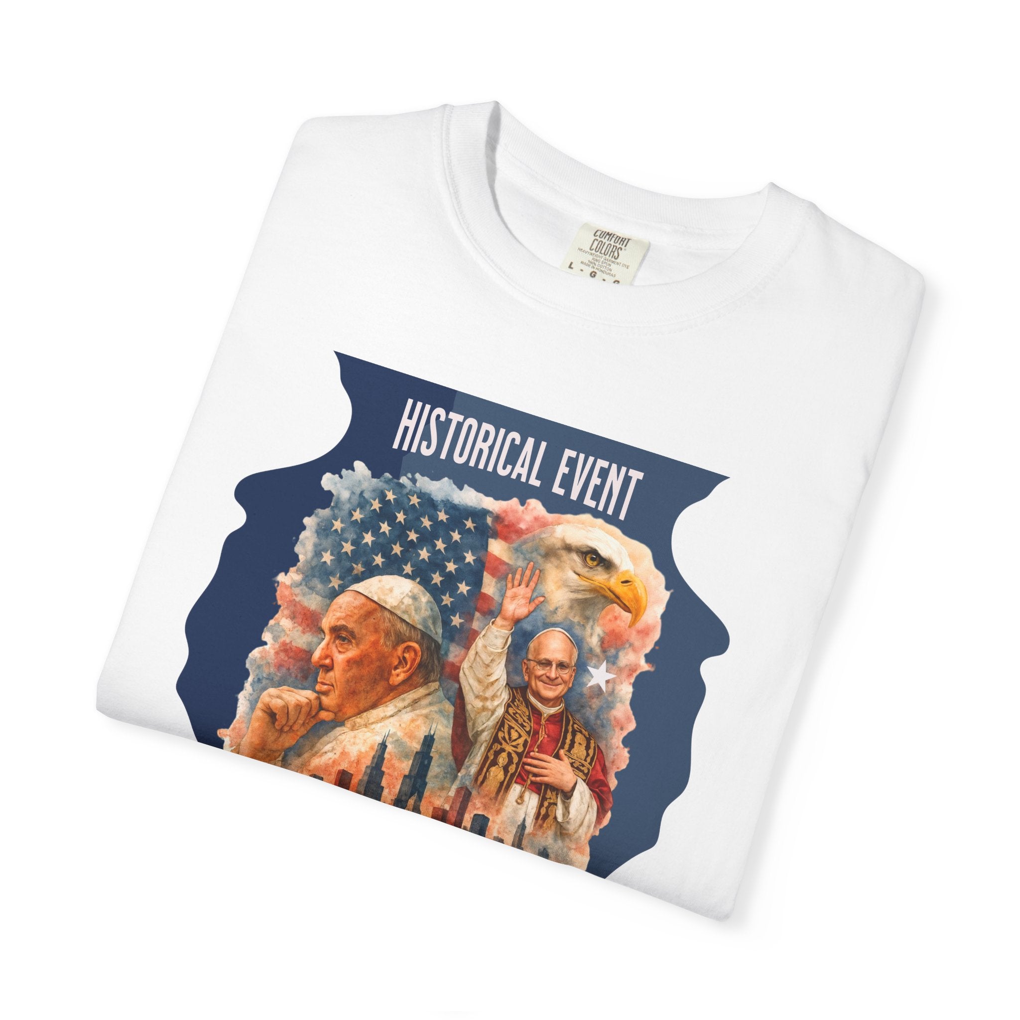 Historical Event T-Shirt - Congratulations to Leo XIV, Chicago's Own - Unisex Garment-Dyed Tee - Angel Body