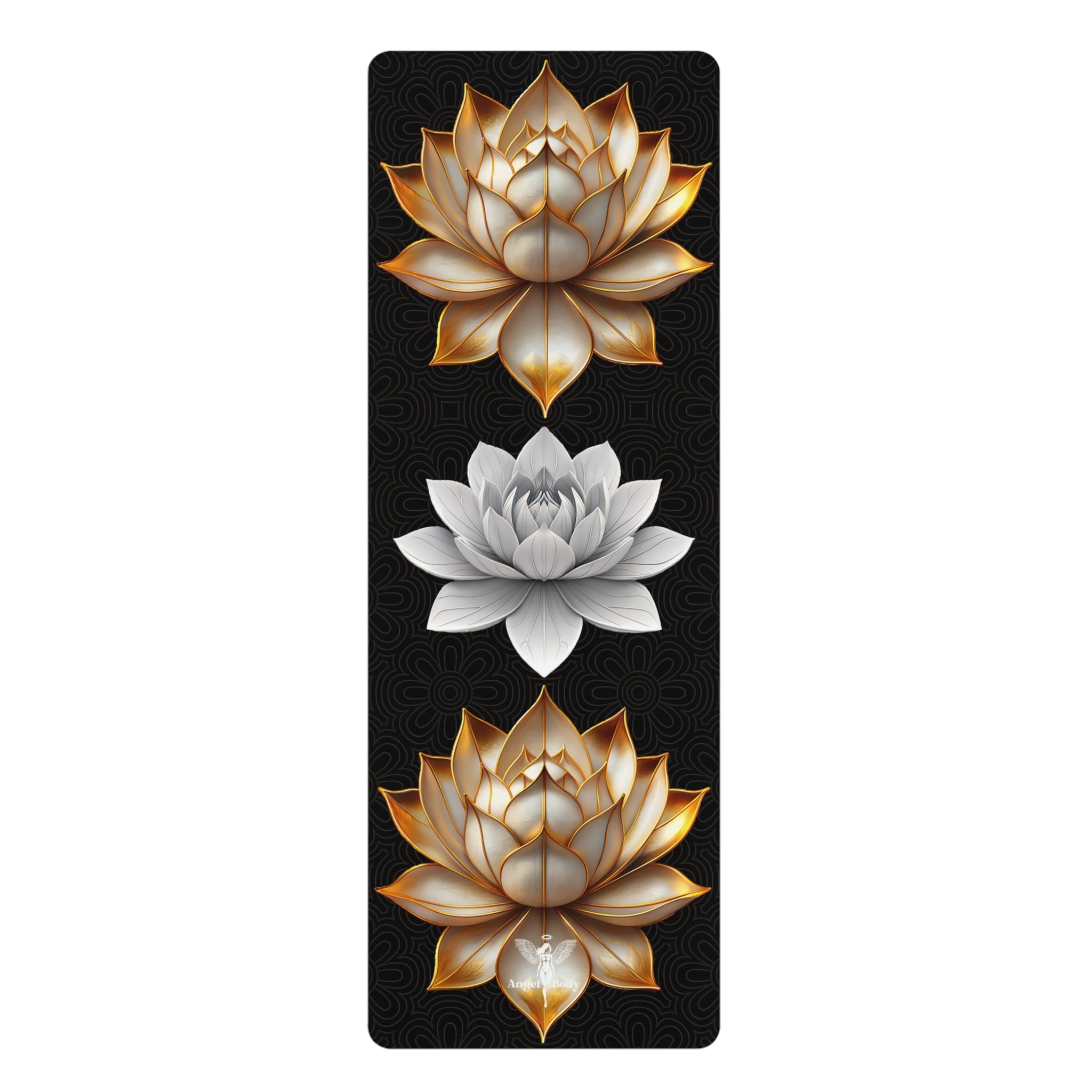 Lotus Flower Rubber Yoga Mat - Non-Slip Fitness Mat for Yoga and Meditation - Angel Body