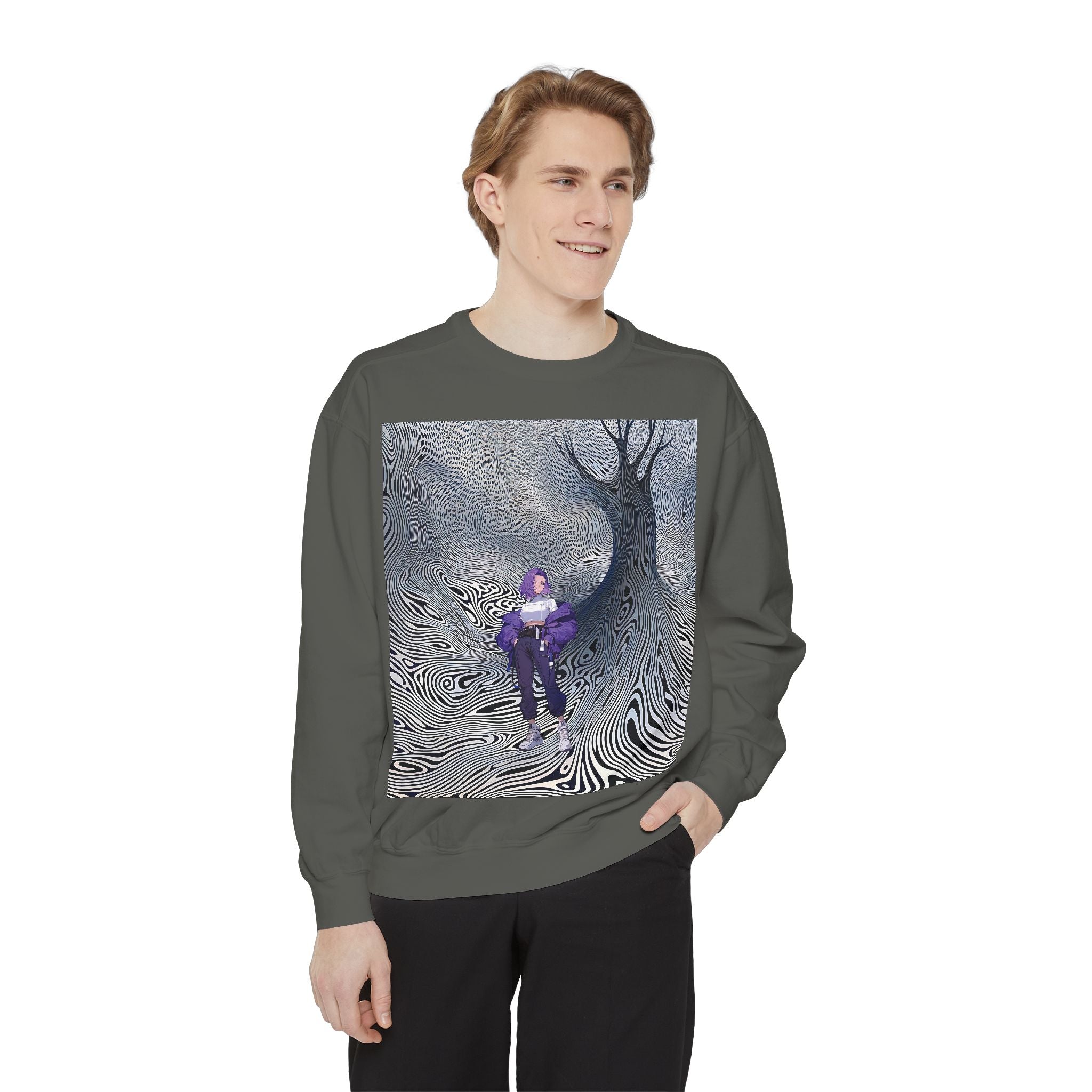 Unisex Garment-Dyed Sweatshirt - Cozy Artistic Comfort - Angel Body