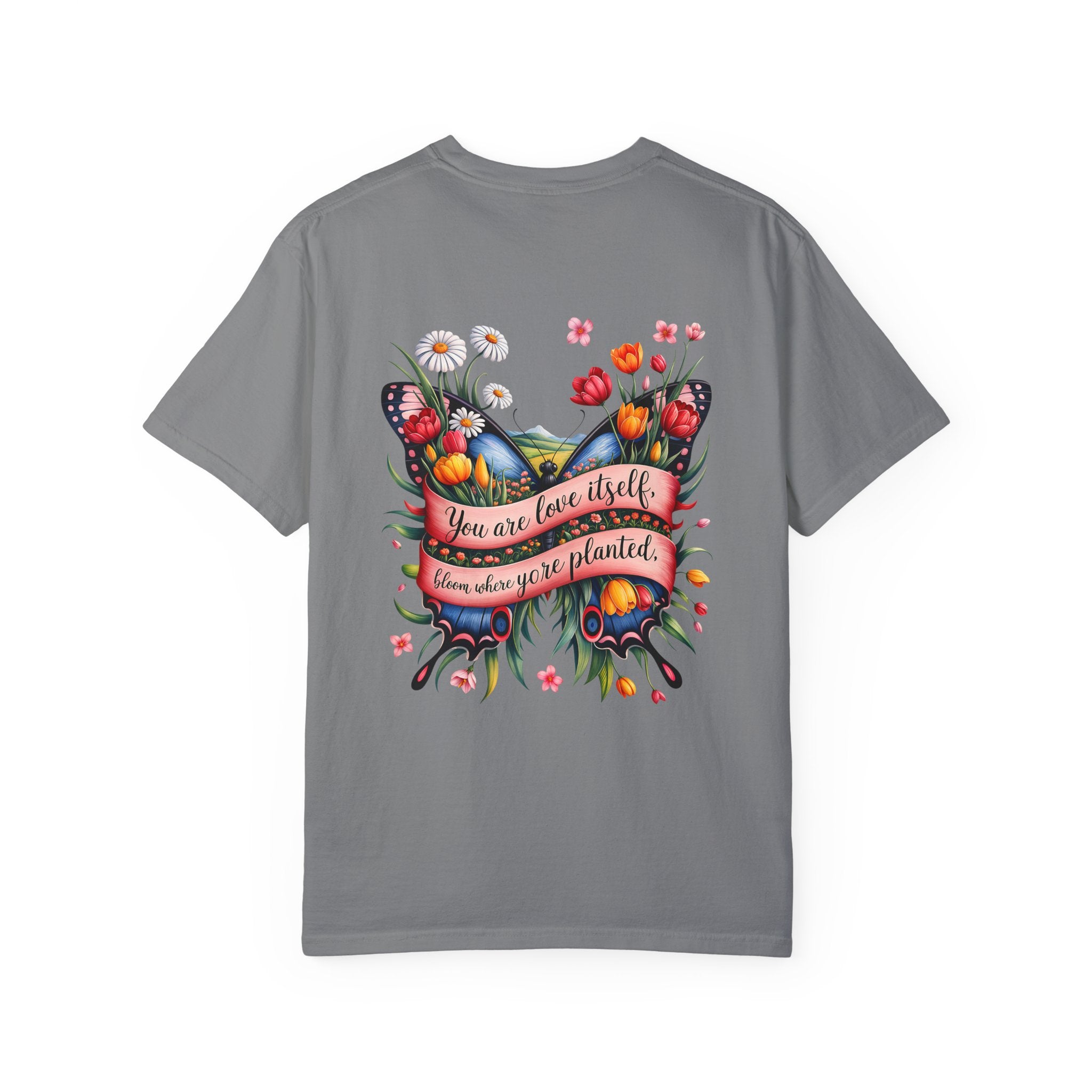 Butterfly Floral T-Shirt: "You Are Love Itself" Inspirational Design