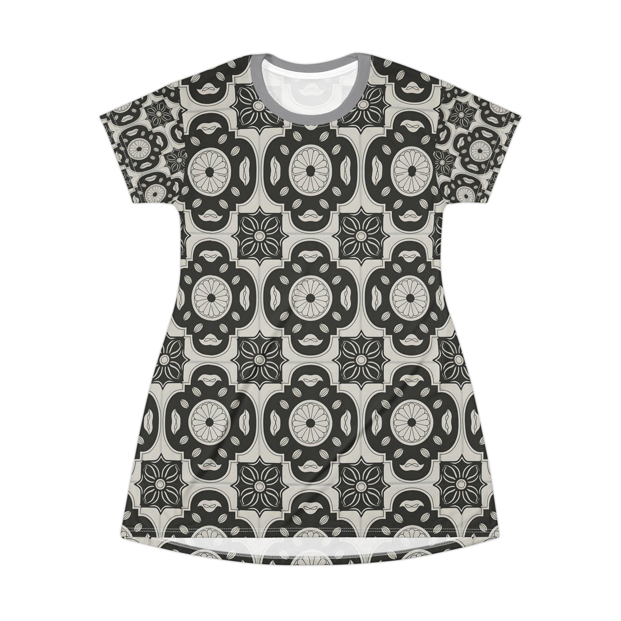 Bohemian Floral T-Shirt Dress for Everyday Comfort - Angel Body