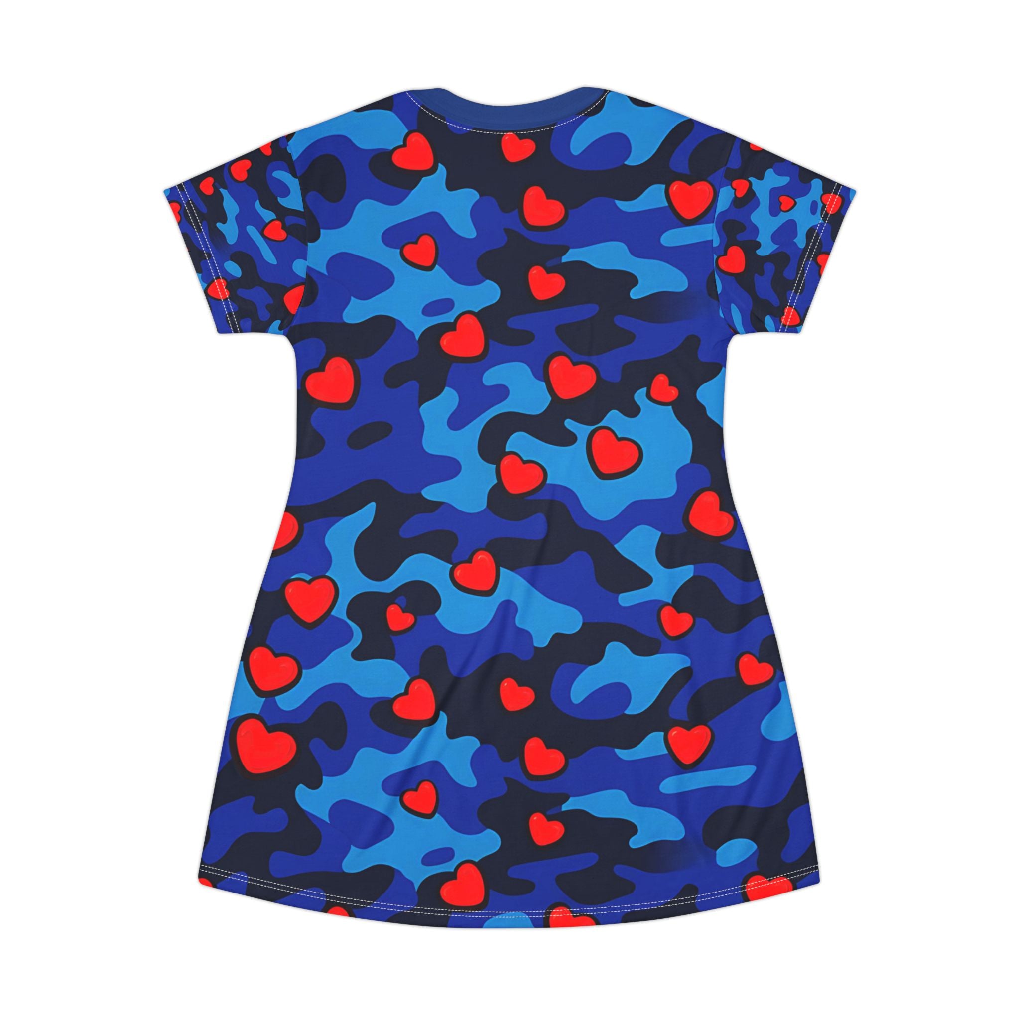 Heart Camo T-Shirt Dress - Casual Chic for Everyday Wear - Angel Body