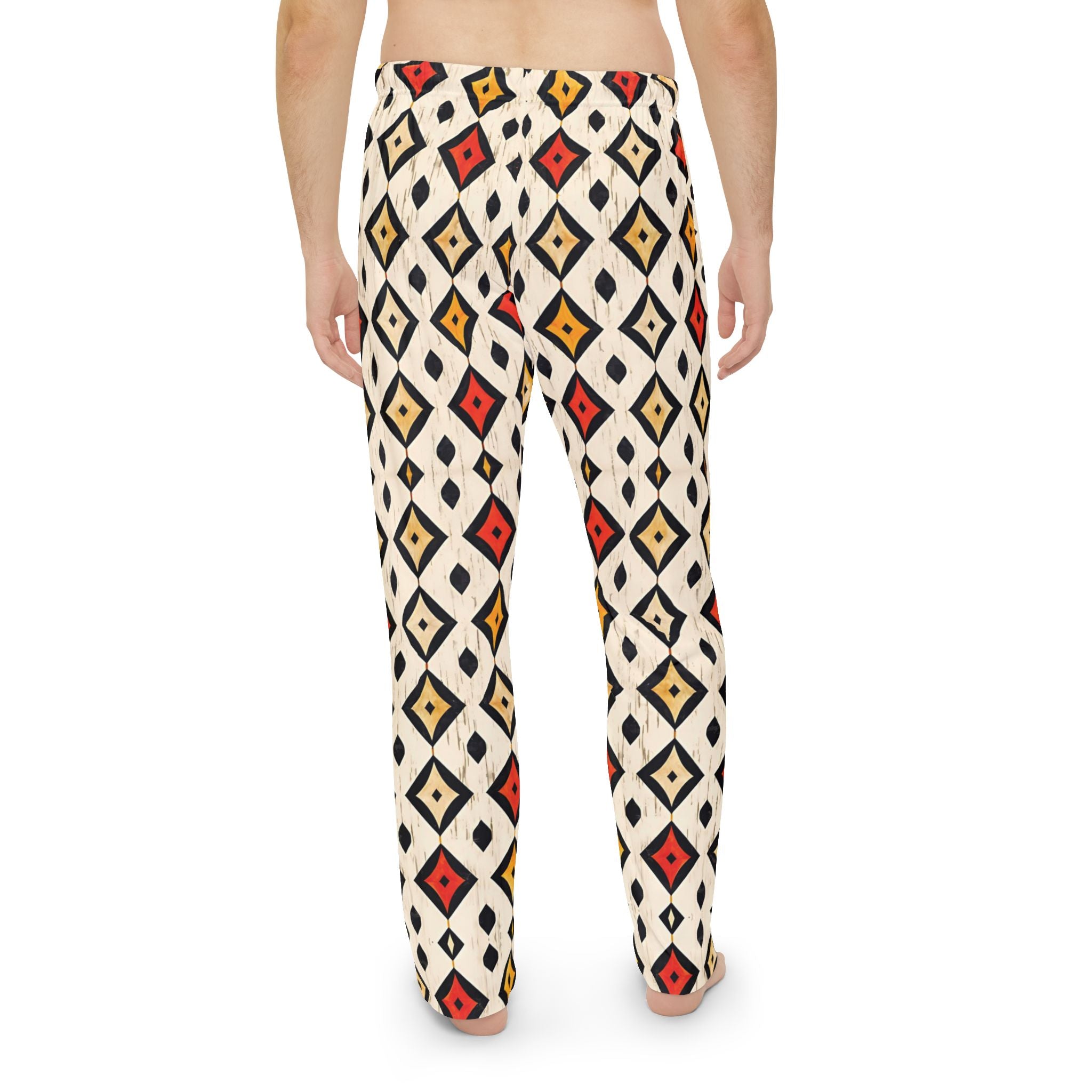 Stylish Geometric Men's Pajama Pants - Comfortable Lounge Wear for Cozy Nights - Angel Body
