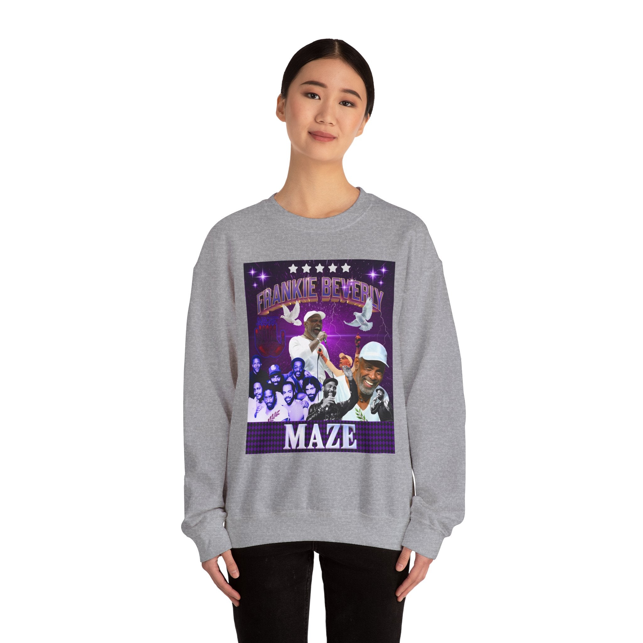 Limited Edition Frankie Beverly collage Crewneck Sweatshirt - Retro style Music Tribute to a Legendary soul singer - Angel Body