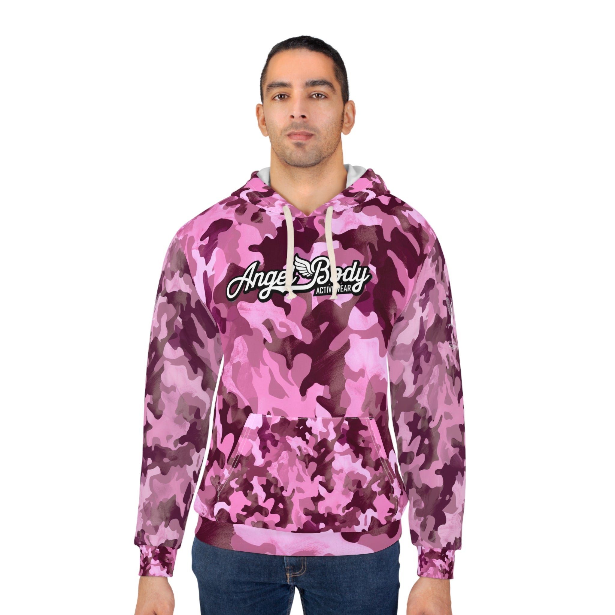 Angel Body Camo Hoodie - Cozy Unisex Pullover for Fitness Lovers - Angel Body