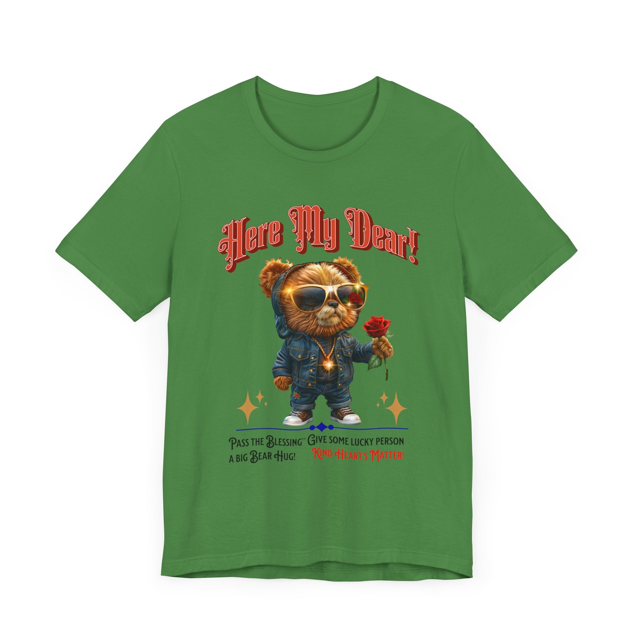 Teddy Bear Red Rose T-Shirt - Fun Cool Unisex Tee - Angel Body