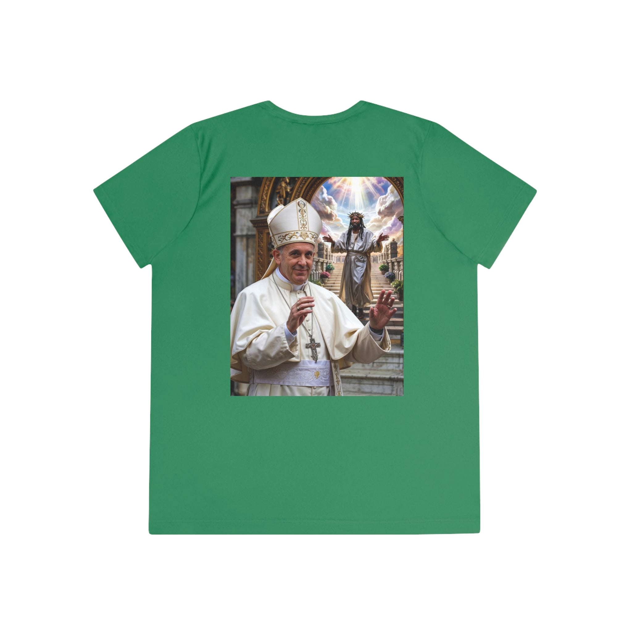 Pope-Inspired Ladies Competitor Tee - Faith & Inspiration Graphic Tee - Angel Body