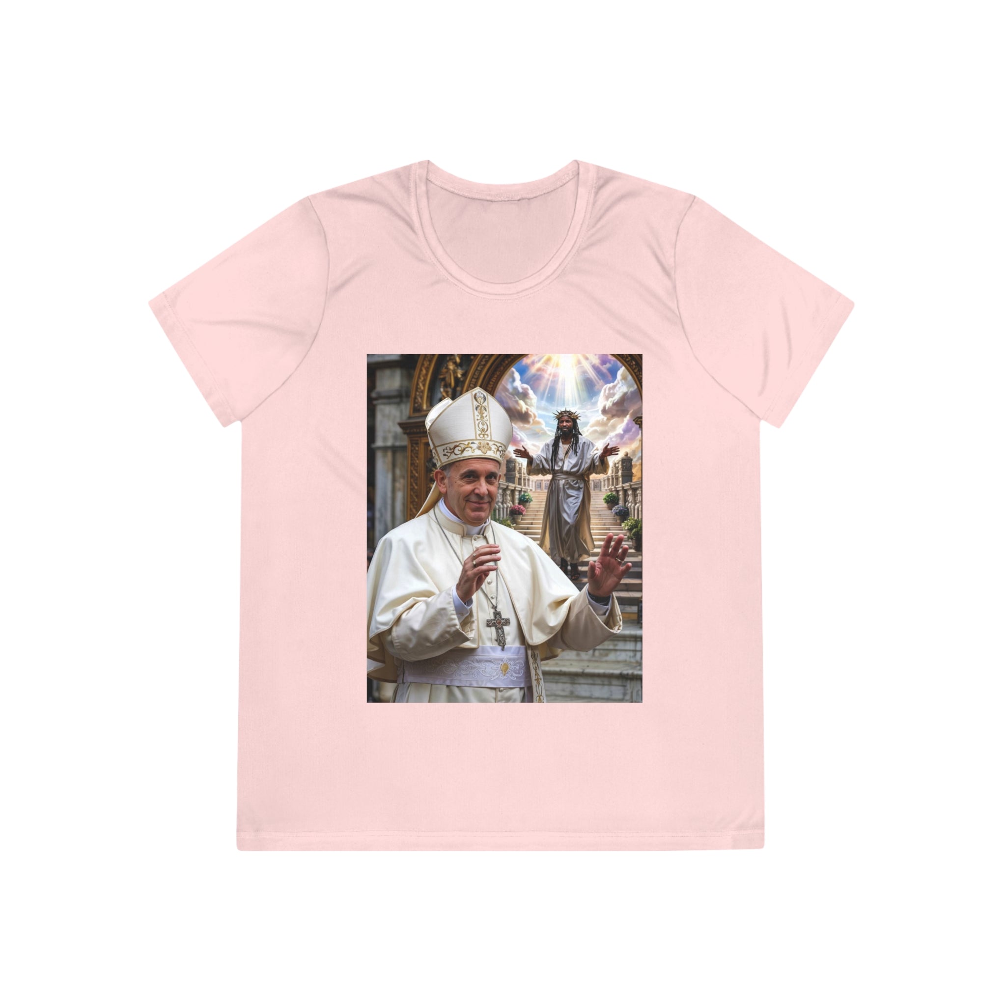 Pope-Inspired Ladies Competitor Tee - Faith & Inspiration Graphic Tee - Angel Body