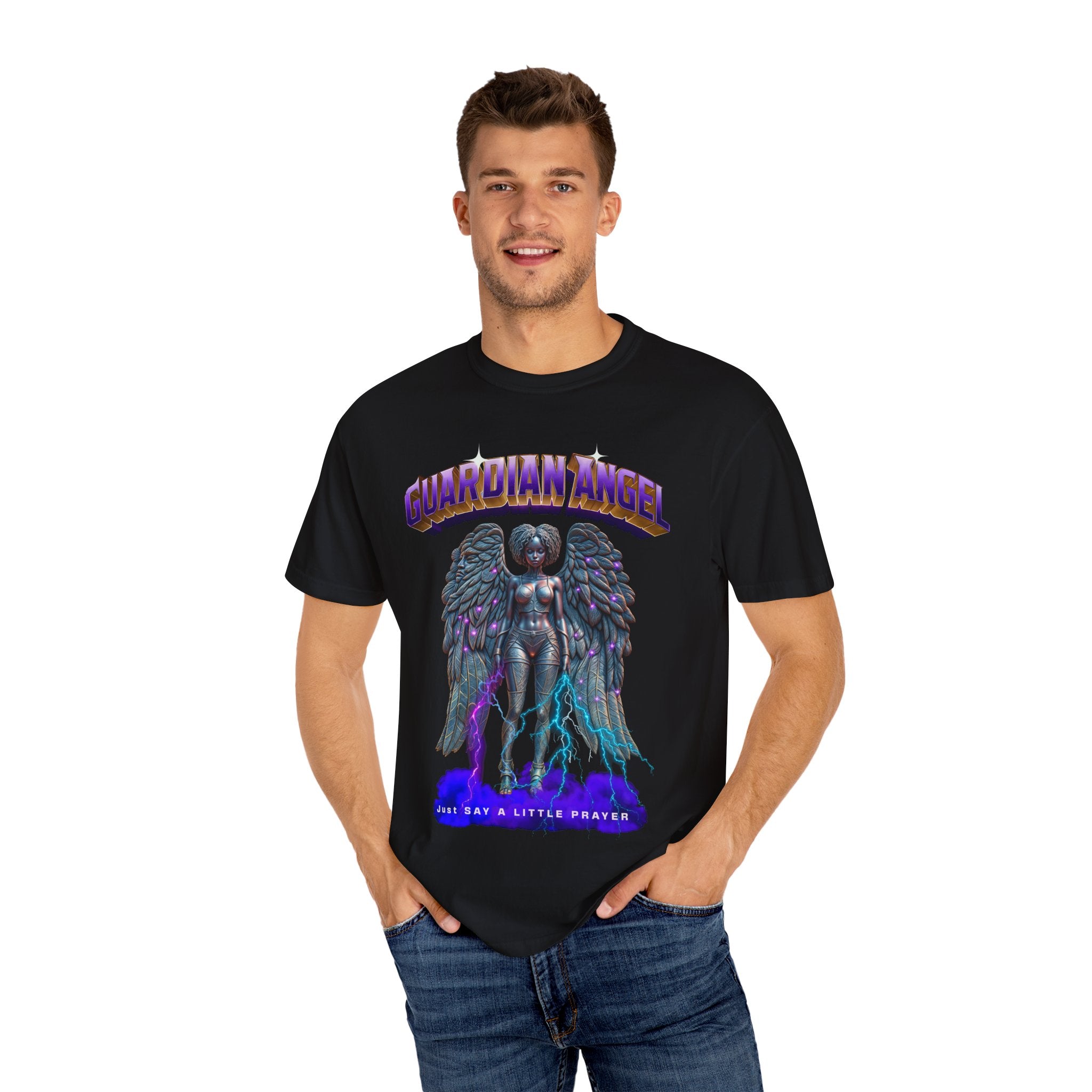 Unisex Garment-Dyed T-shirt With the title Guardian Angel - Angel Body