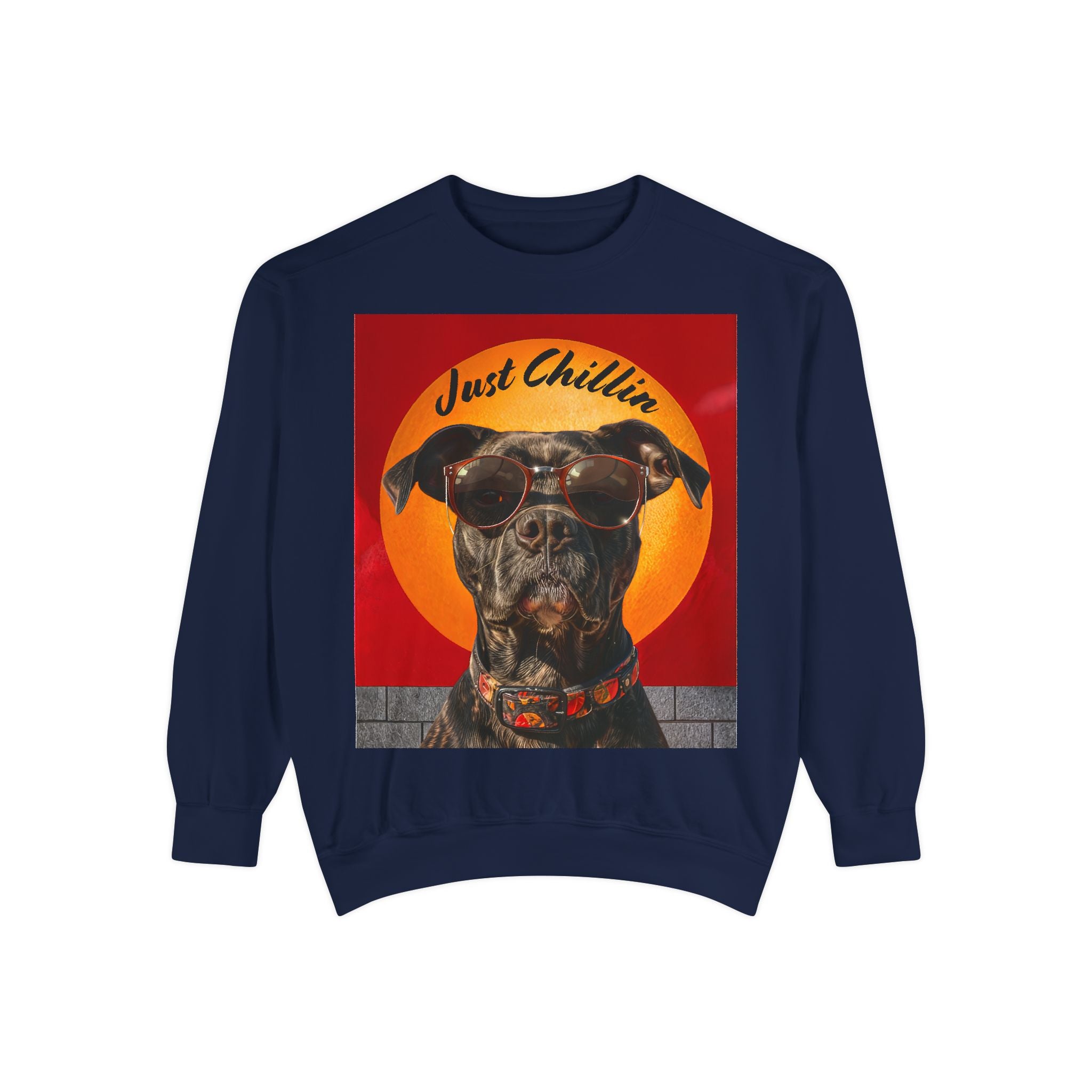 Pit Bull Terrier Dog Sunglasses Sweatshirt - Unisex Garment-Dyed - Angel Body