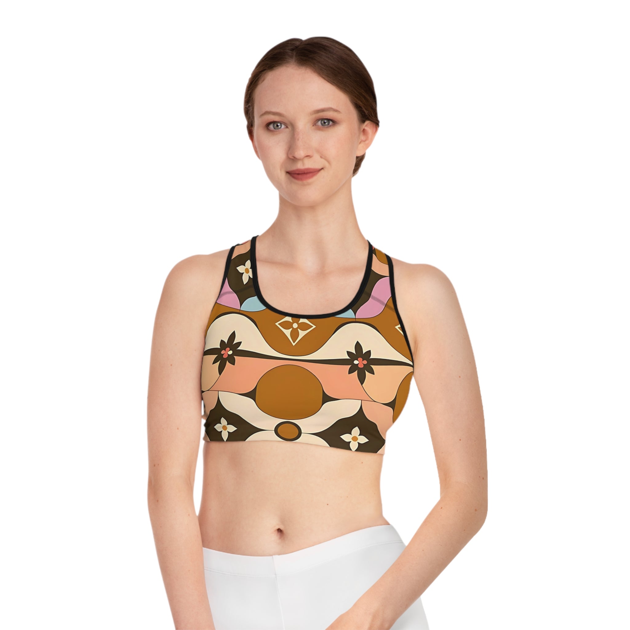 Bohemian Patterned Sports Bra – Stylish Activewear for Yoga & Fitness