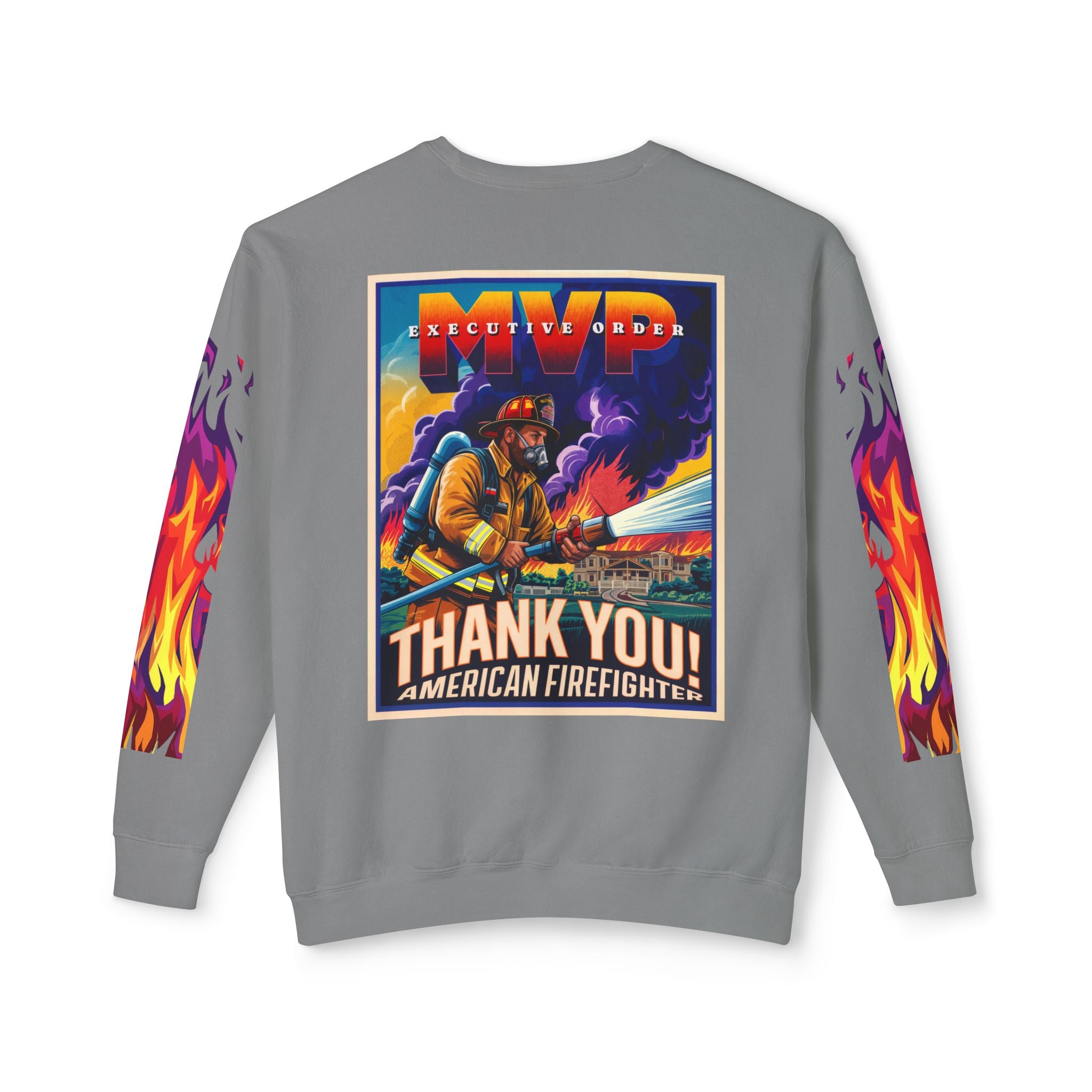 Unisex Crewneck Sweatshirt - Thank You American Firefighter - Angel Body