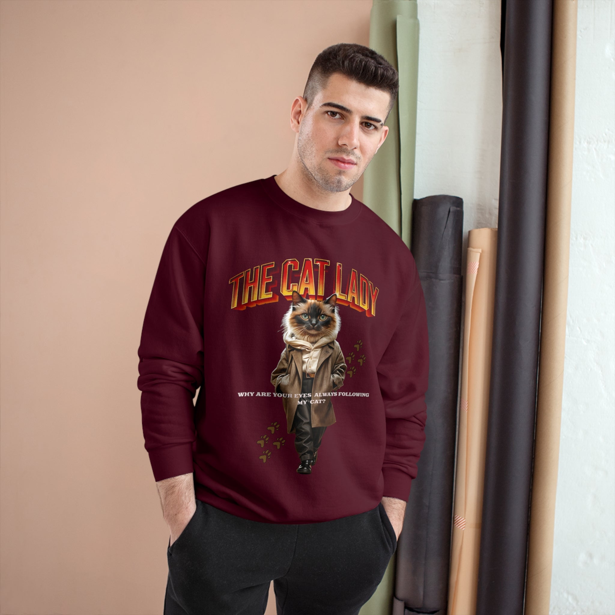 Cat Lady Champion Sweatshirt - Angel Body