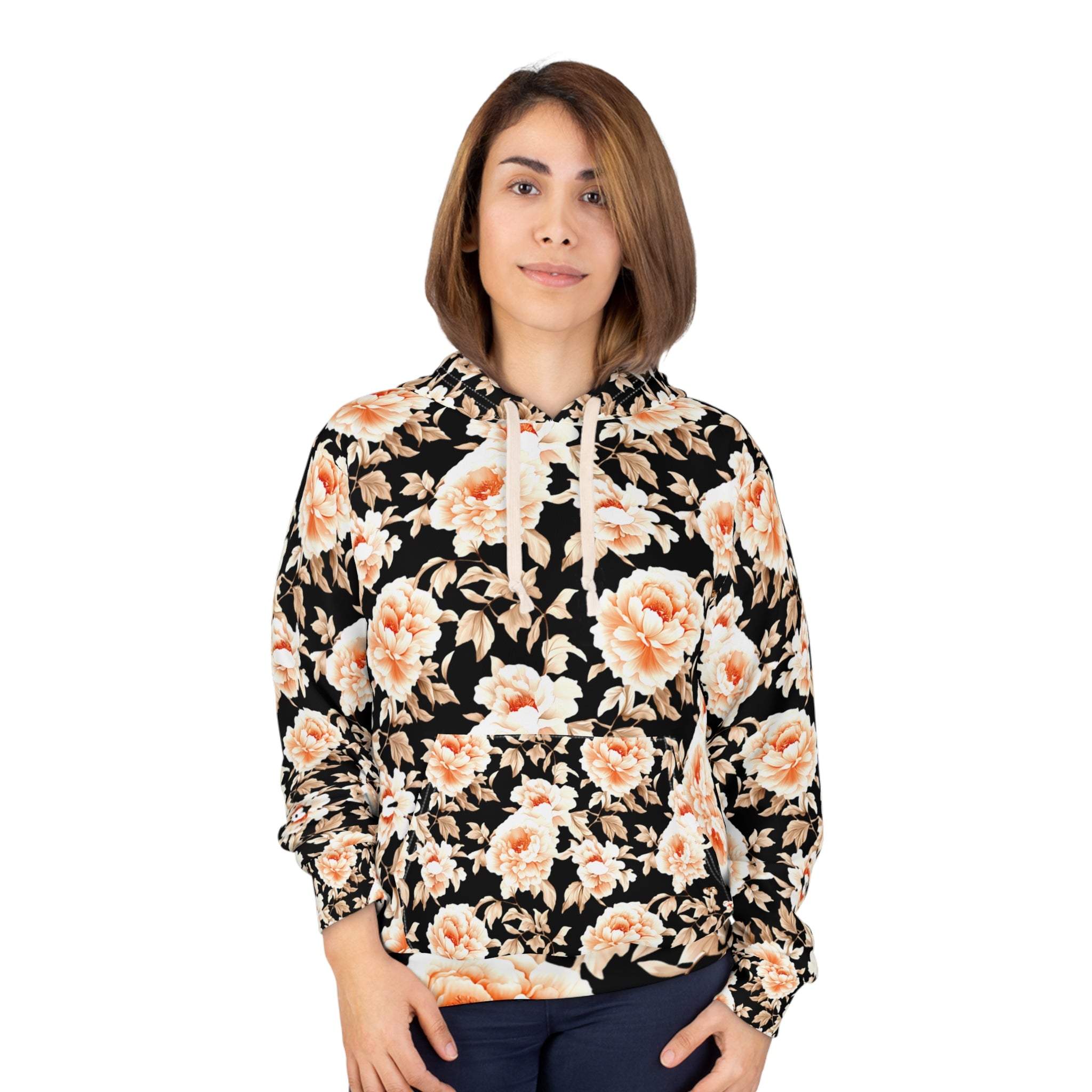Floral Print Unisex Pullover Hoodie - Cozy & Stylish for Any Season - Angel Body