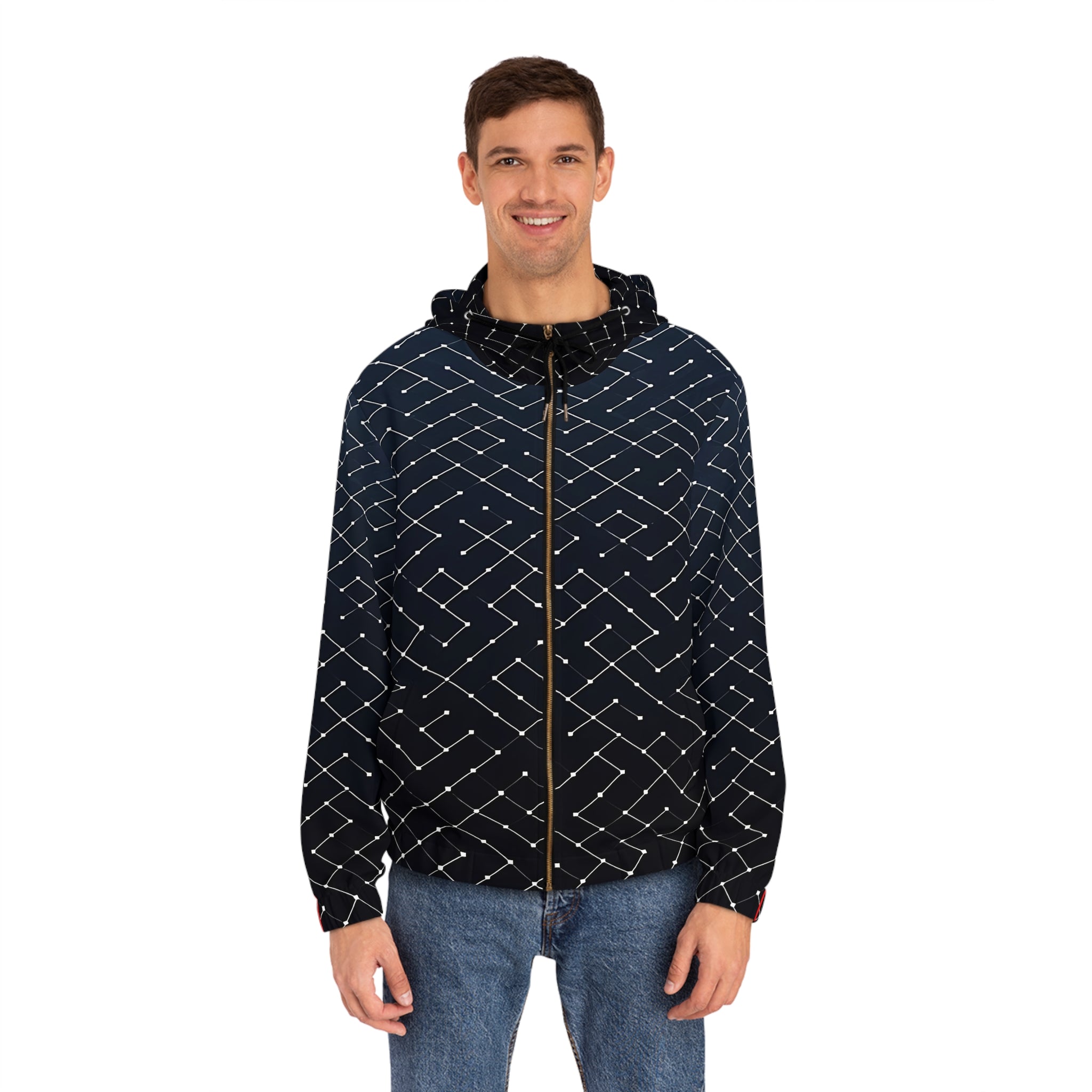 Men's Full-Zip Hoodie - "Dream Bigger, Hustle Harder" Inspirational Design - Angel Body