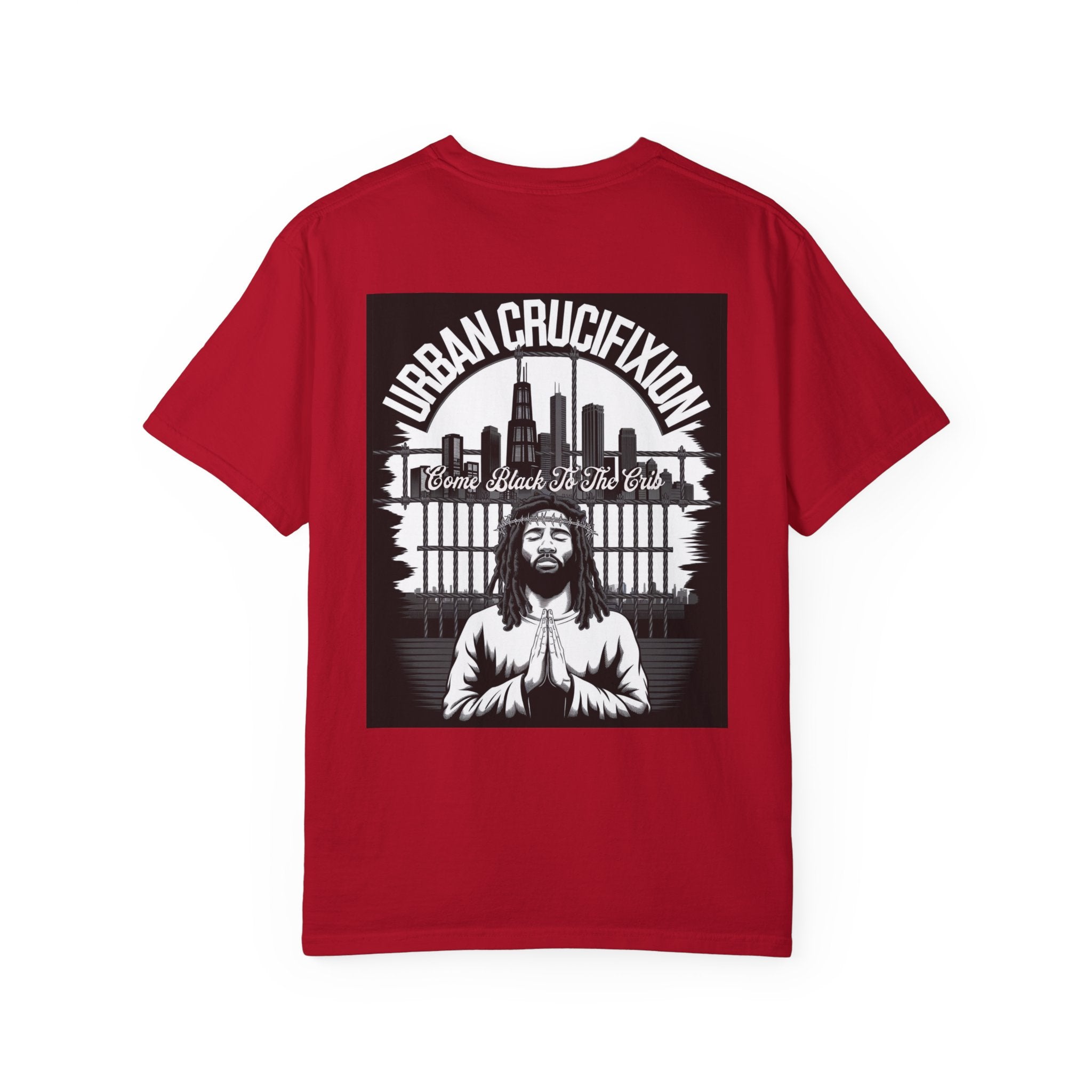 Urban Crucifixion Unisex Garment-Dyed T-Shirt - Street Art Inspired Design - Angel Body