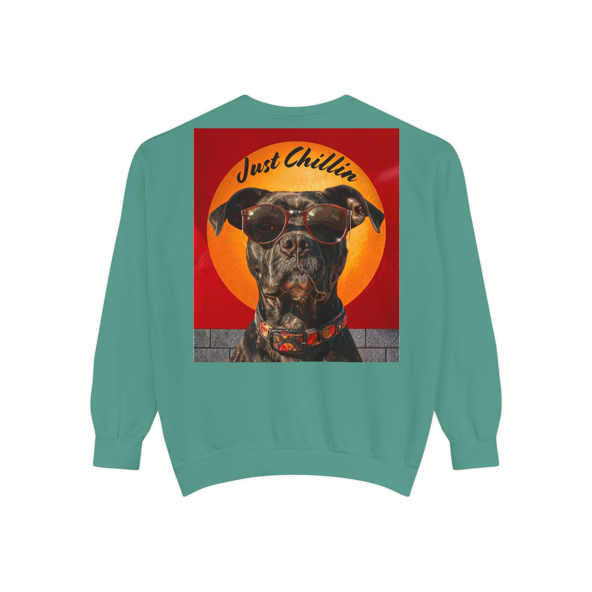 Pit Bull Terrier Dog Sunglasses Sweatshirt - Unisex Garment-Dyed - Angel Body