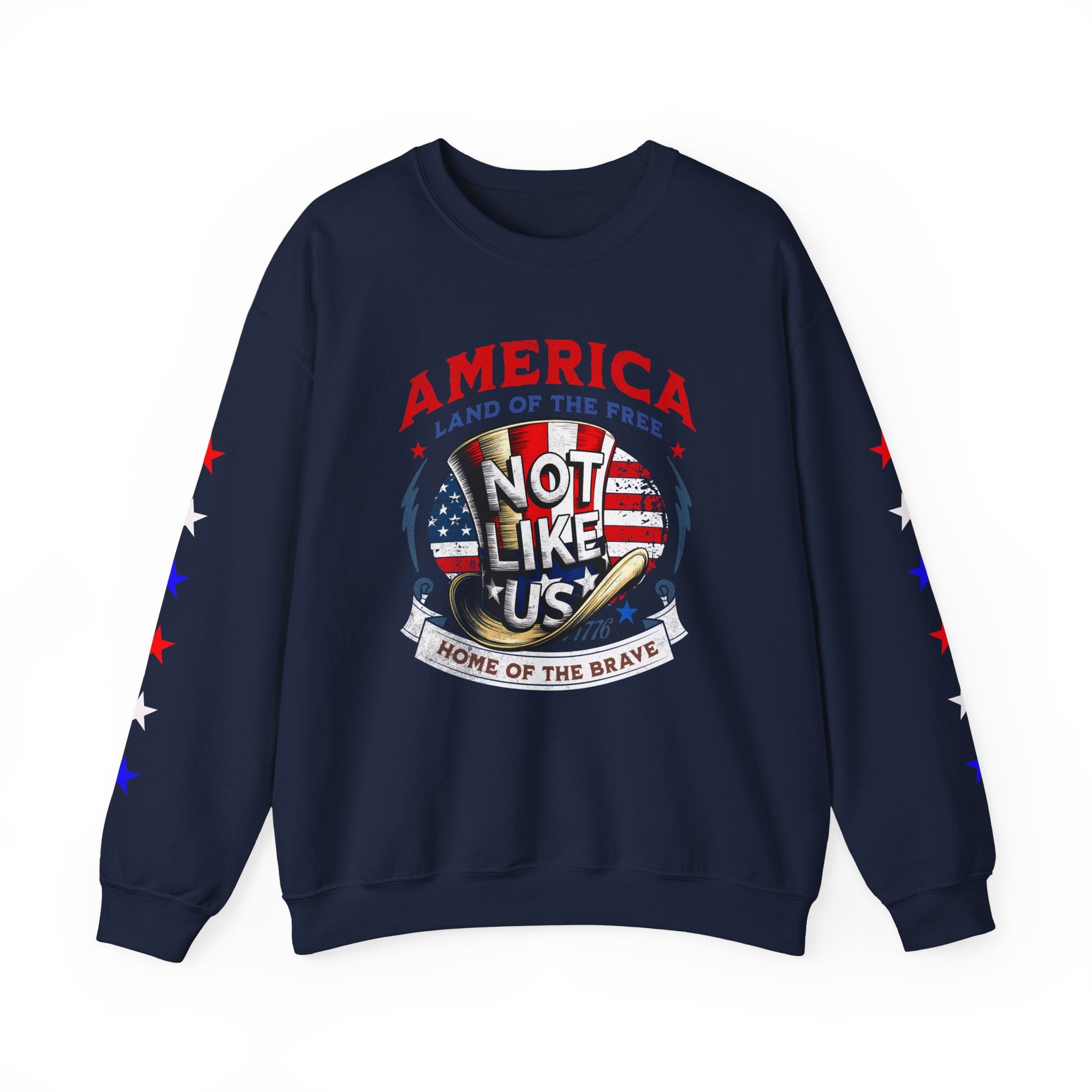 Patriotic Unisex Crewneck Sweatshirt - 'Not Like Us' American Pride - Angel Body