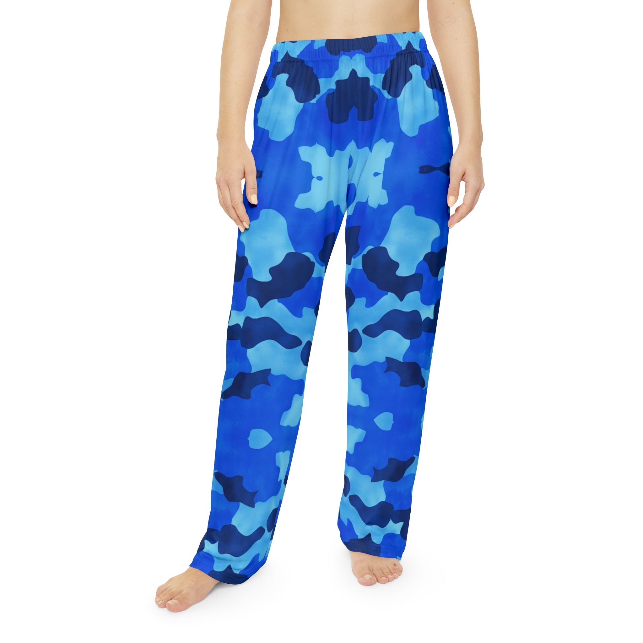 Very Lovely Blue Camo Women's Pajama Pants - Relax in Soft cute Style - Angel Body