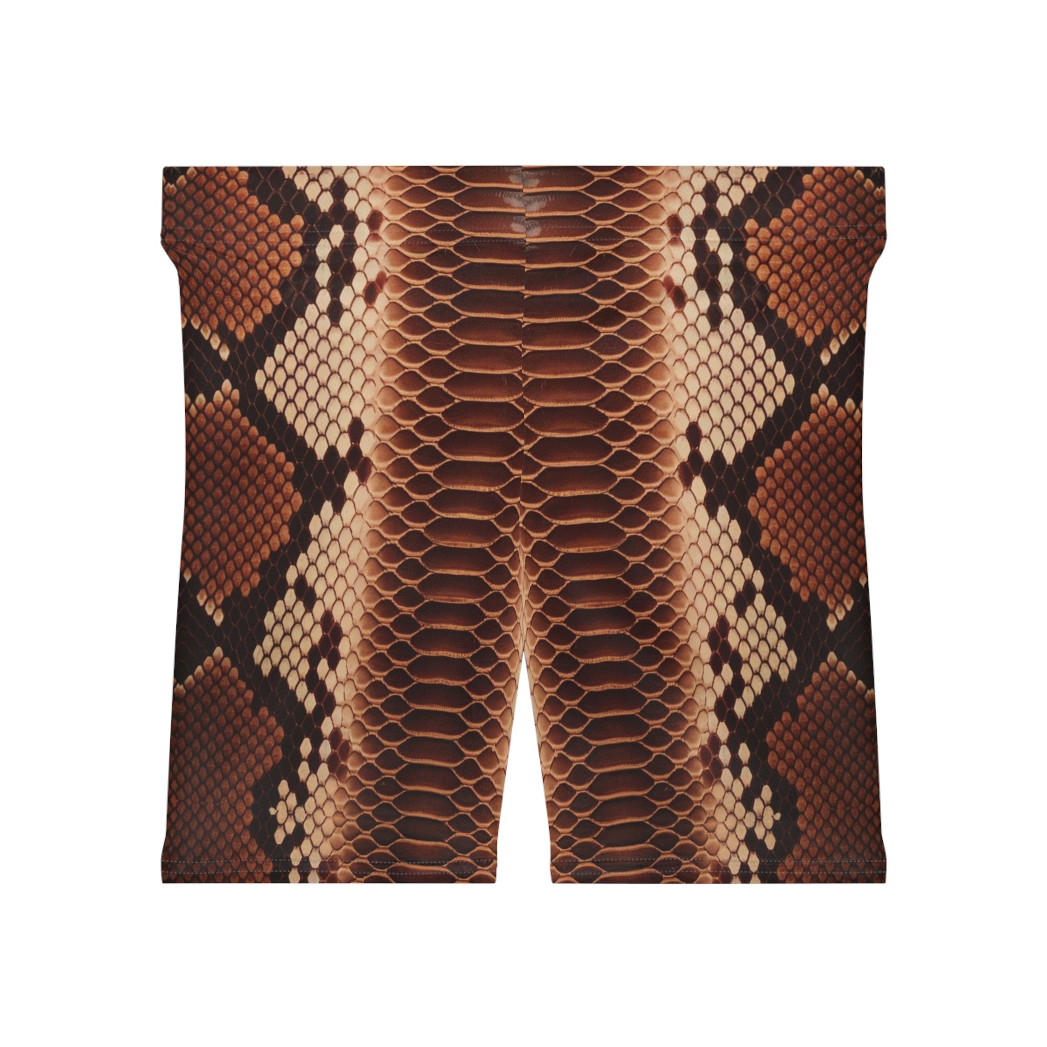 Women's Snake Print Biker Shorts - Stylish & Comfortable Activewear