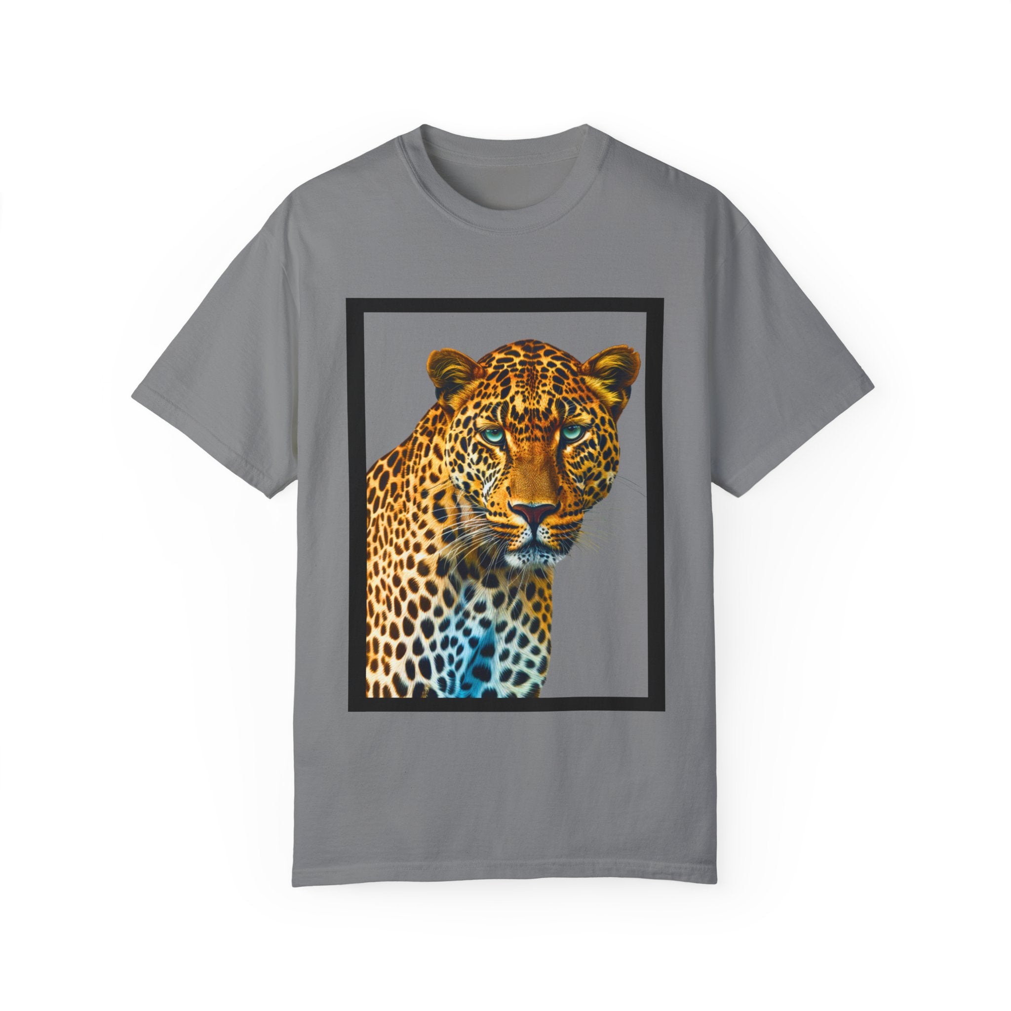 Leopard Print Unisex Garment-Dyed T-Shirt | Wild Animal Graphic Tee - Angel Body