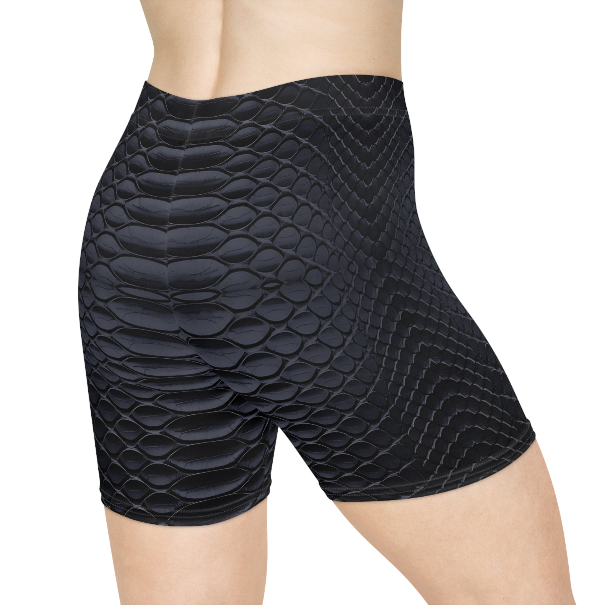 Stylish Snakeskin Biker Shorts for Women - Perfect for Activewear & Casual Outings