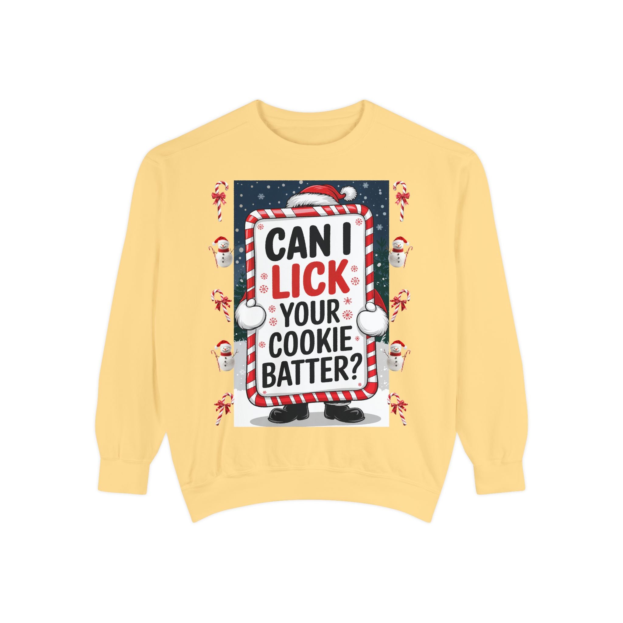 Funny Holiday Cookie Batter Sweatshirt - Unisex Christmas Sweatshirt - Angel Body
