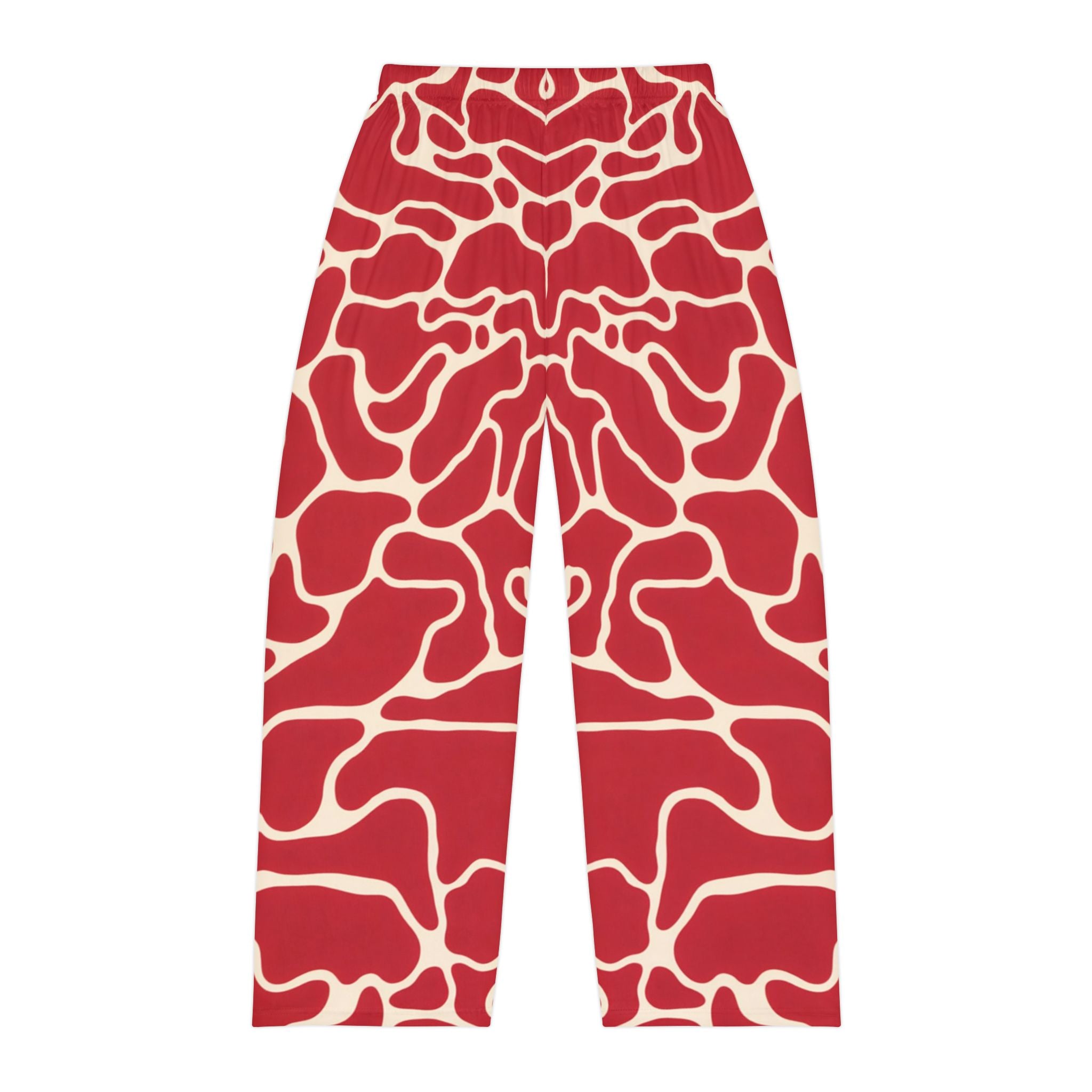 Red Abstract Men's Pajama Pants for Relaxation & Lounging