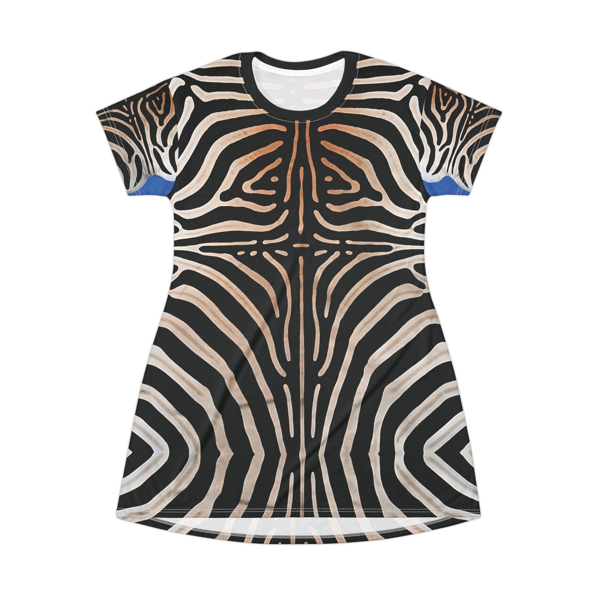 Zebra Print T-Shirt Dress - Fun Stylish Striped Bold Design - Angel Body