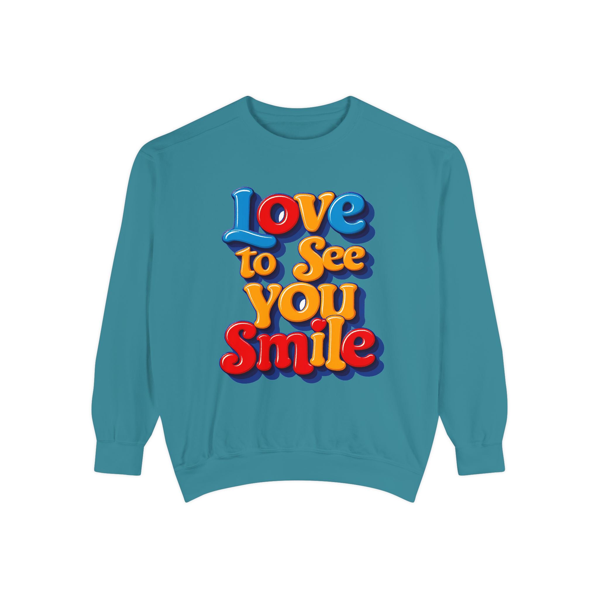 Unisex Garment-Dyed Sweatshirt Love to see you smile - Angel Body