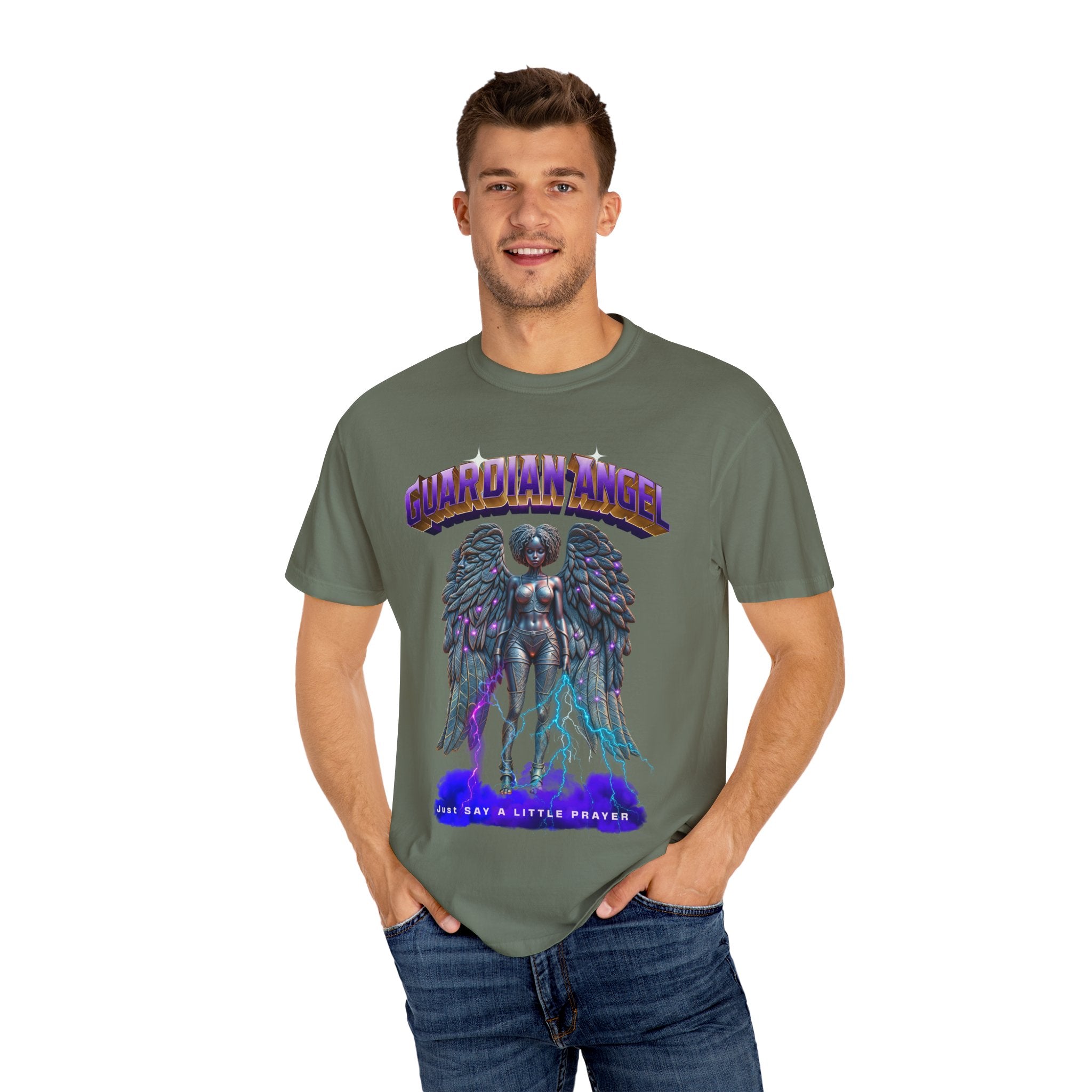 Unisex Garment-Dyed T-shirt With the title Guardian Angel - Angel Body