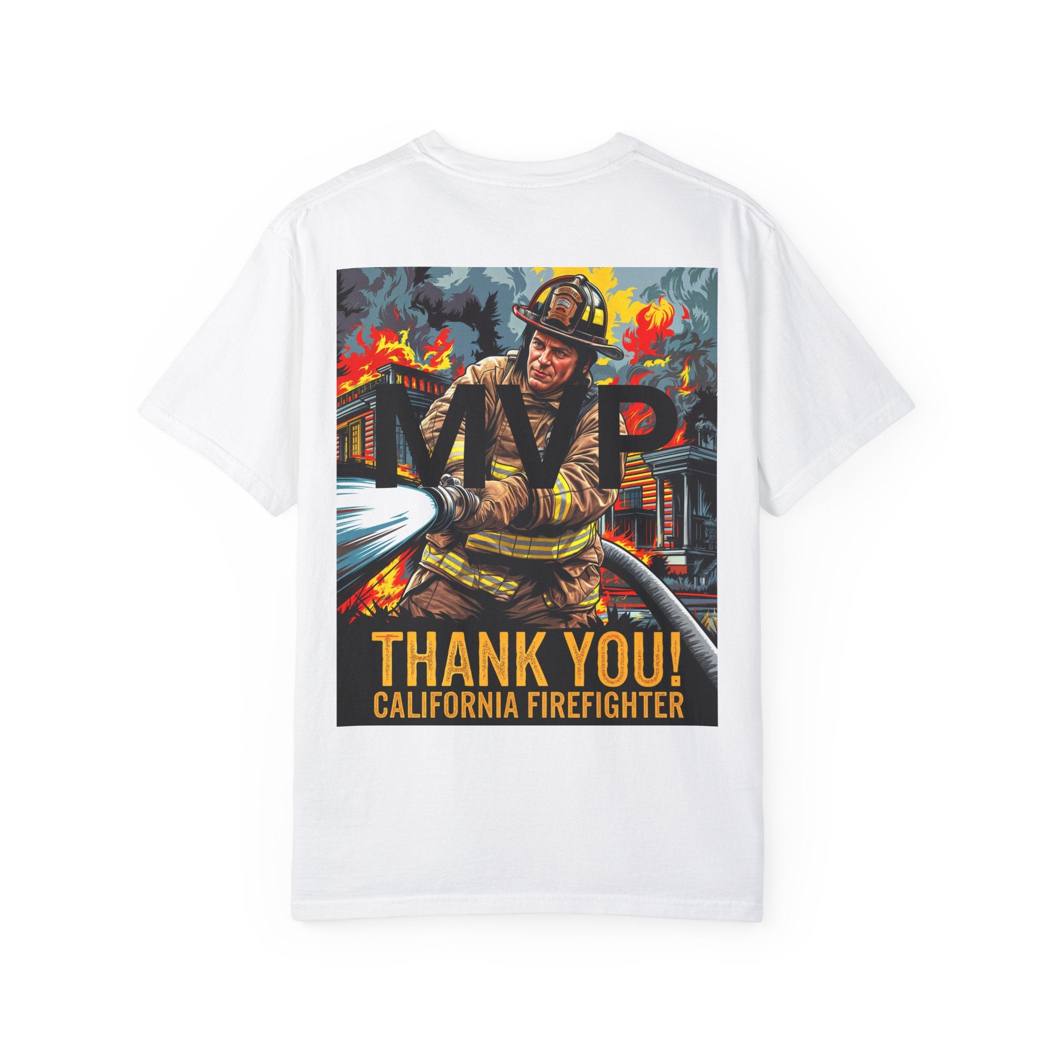 MVP Thank You Firefighter T-Shirt - Unisex Garment-Dyed Tee - Angel Body