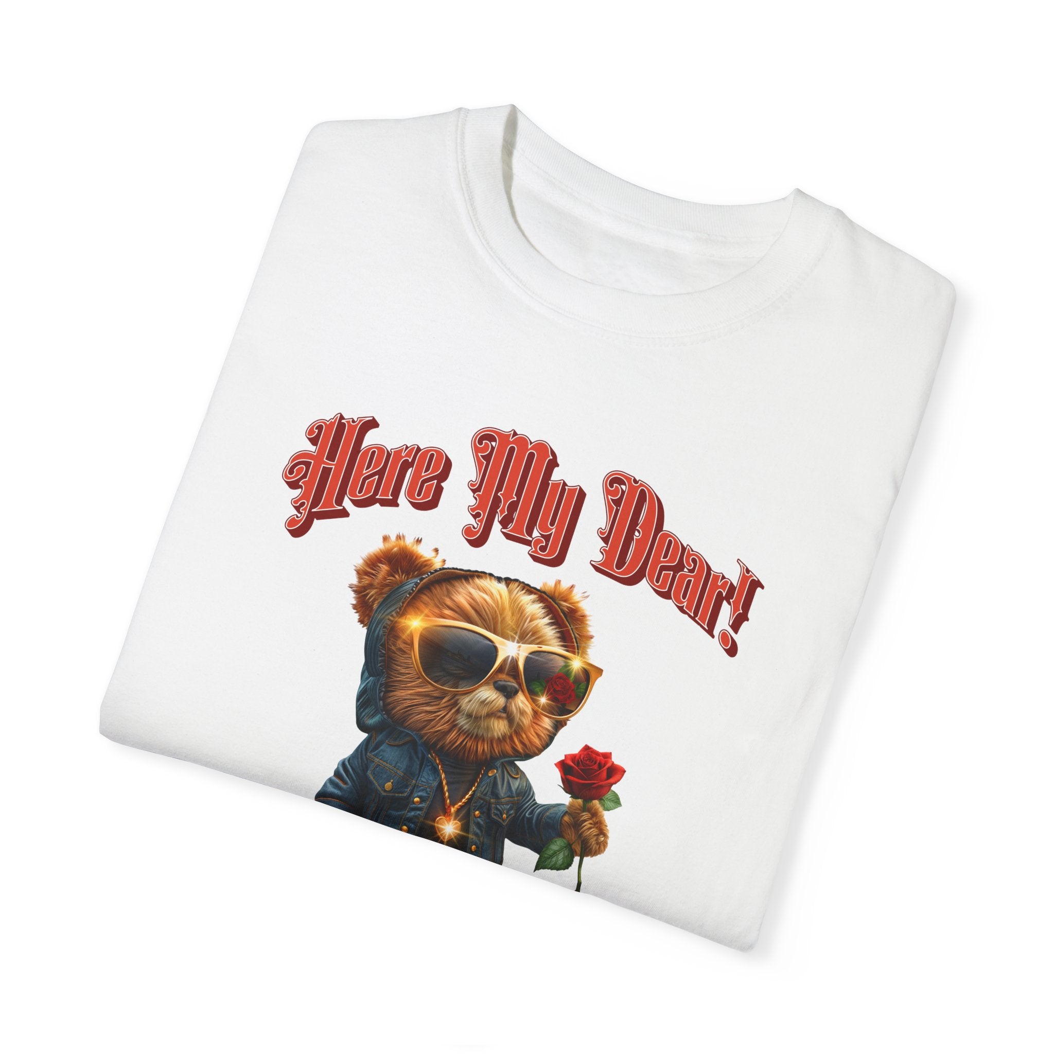 Cute Bear Graphic Unisex T-Shirt - 'Here My Dear!' - Perfect for Casual Wear - Angel Body