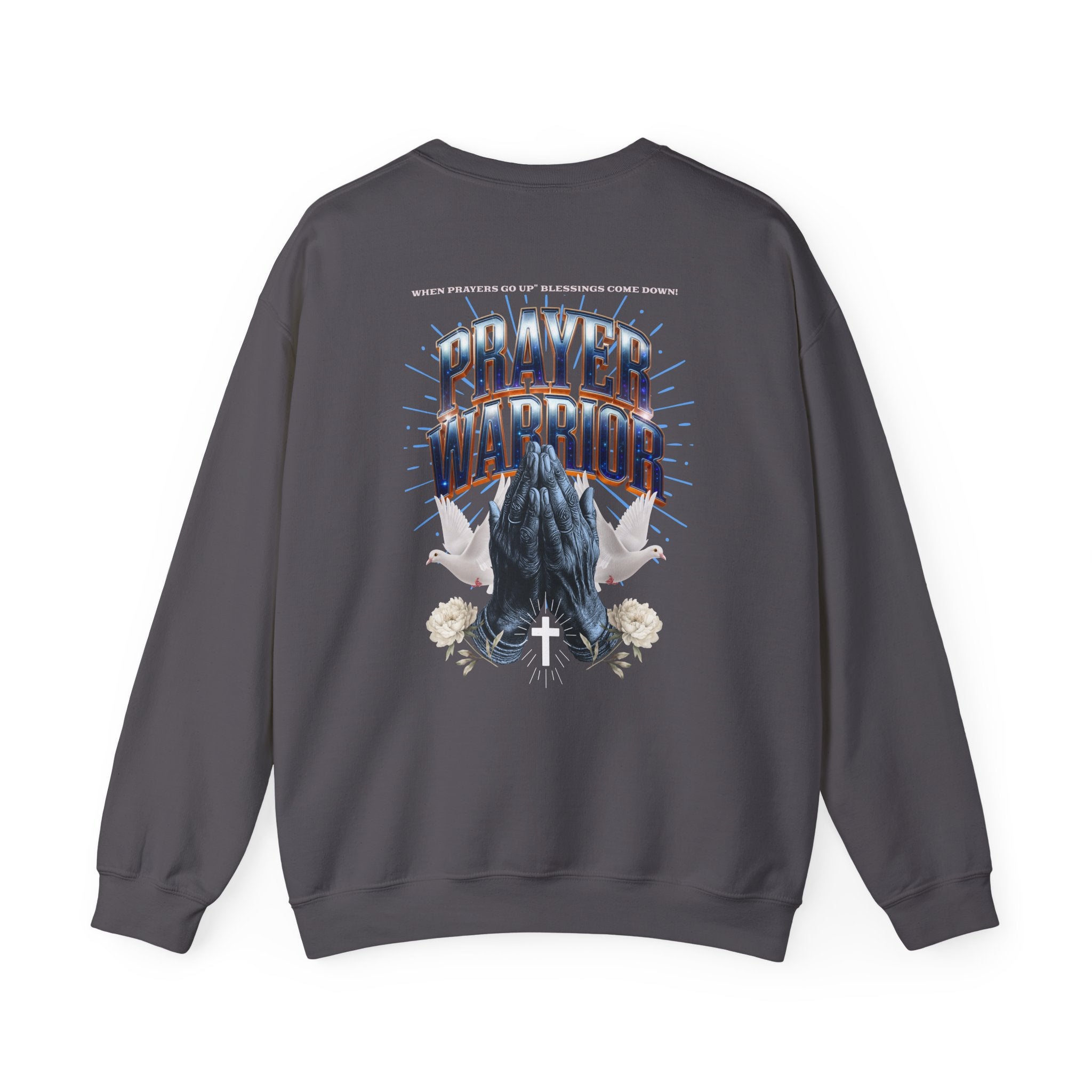 Prayer Warrior Crewneck Sweatshirt - Unisex Heavy Blend™ - Faith-Inspired Apparel - Angel Body