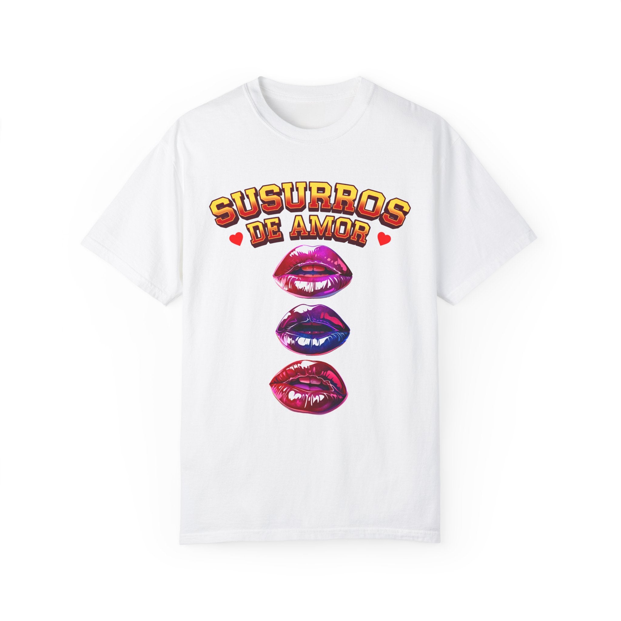Unisex Artistic Lip Print T-Shirt - 'Susurros de Amor' - Angel Body