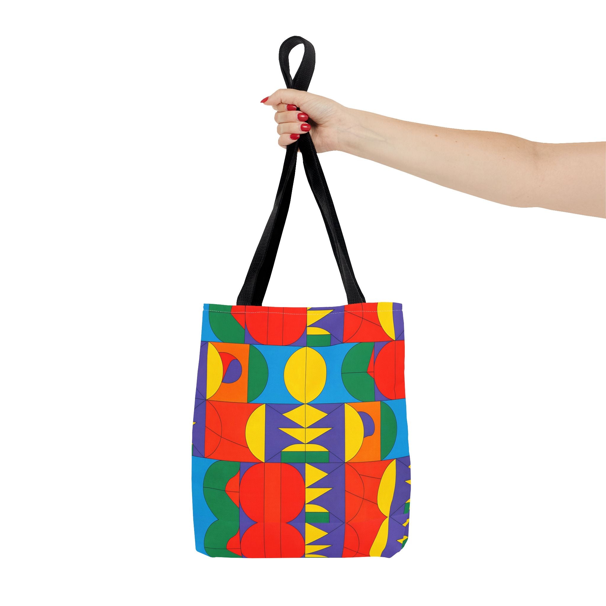 Colorful Geometric Tote Bag - Bold Patterns for Everyday Use - Angel Body