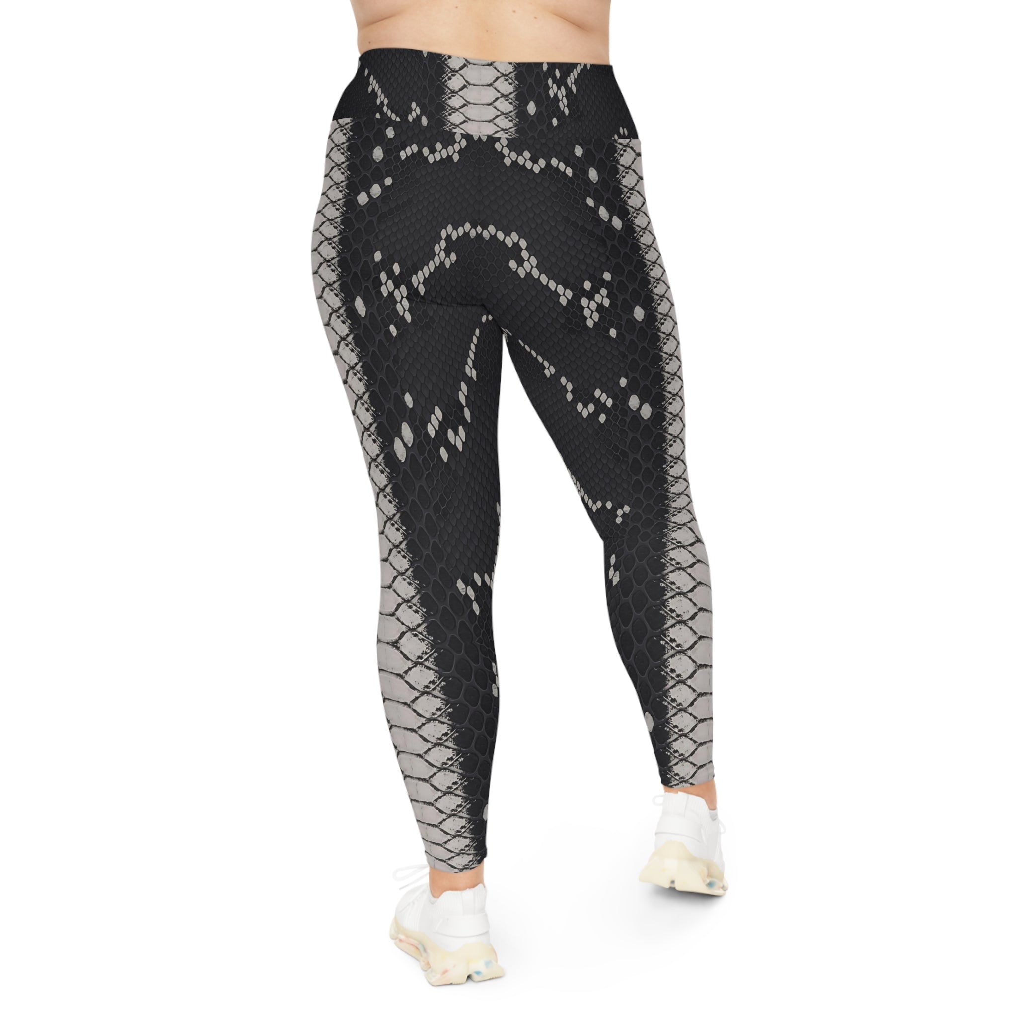 Stylish Plus Size Snake Print Leggings for Active Wear