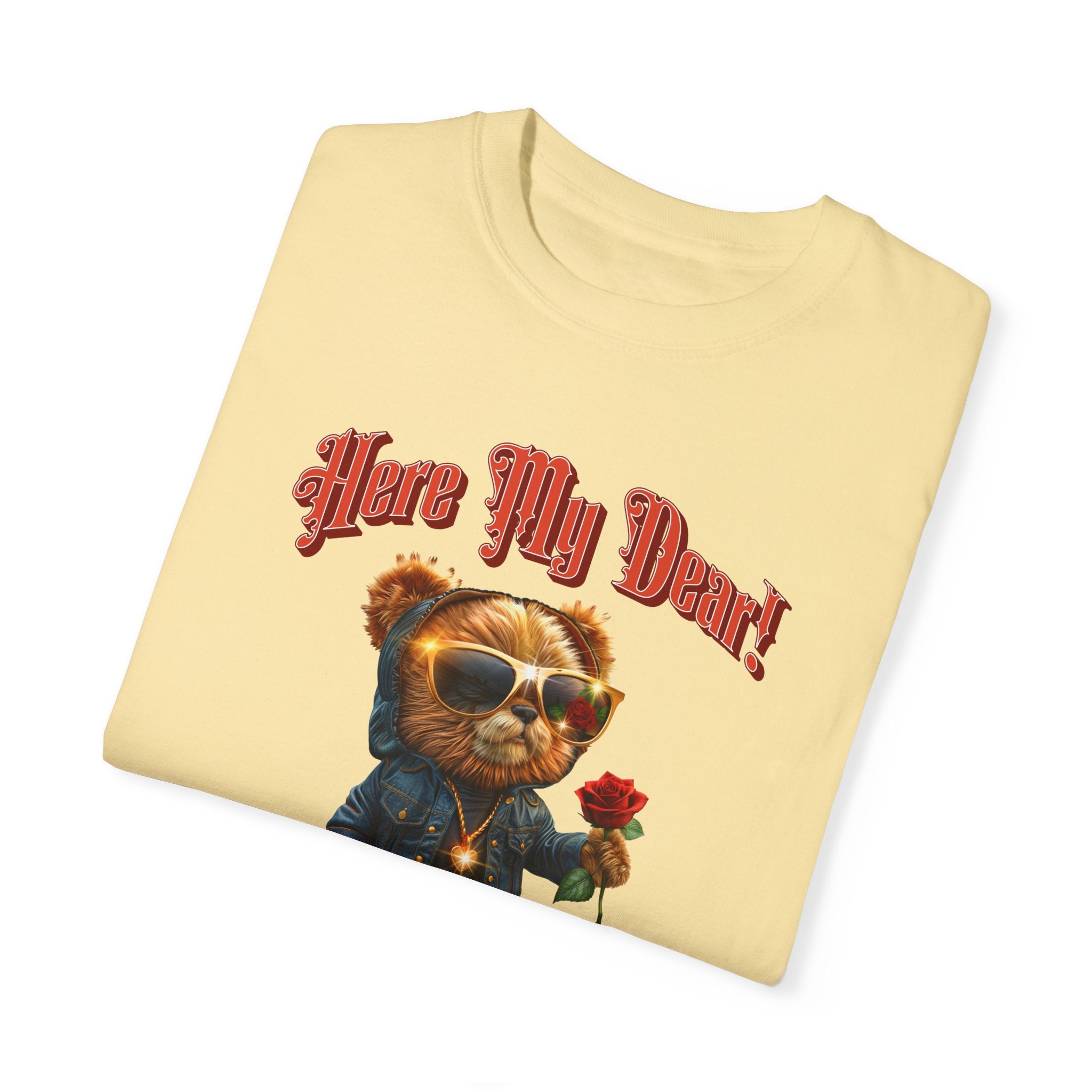 Cute Bear Graphic Unisex T-Shirt - 'Here My Dear!' - Perfect for Casual Wear - Angel Body
