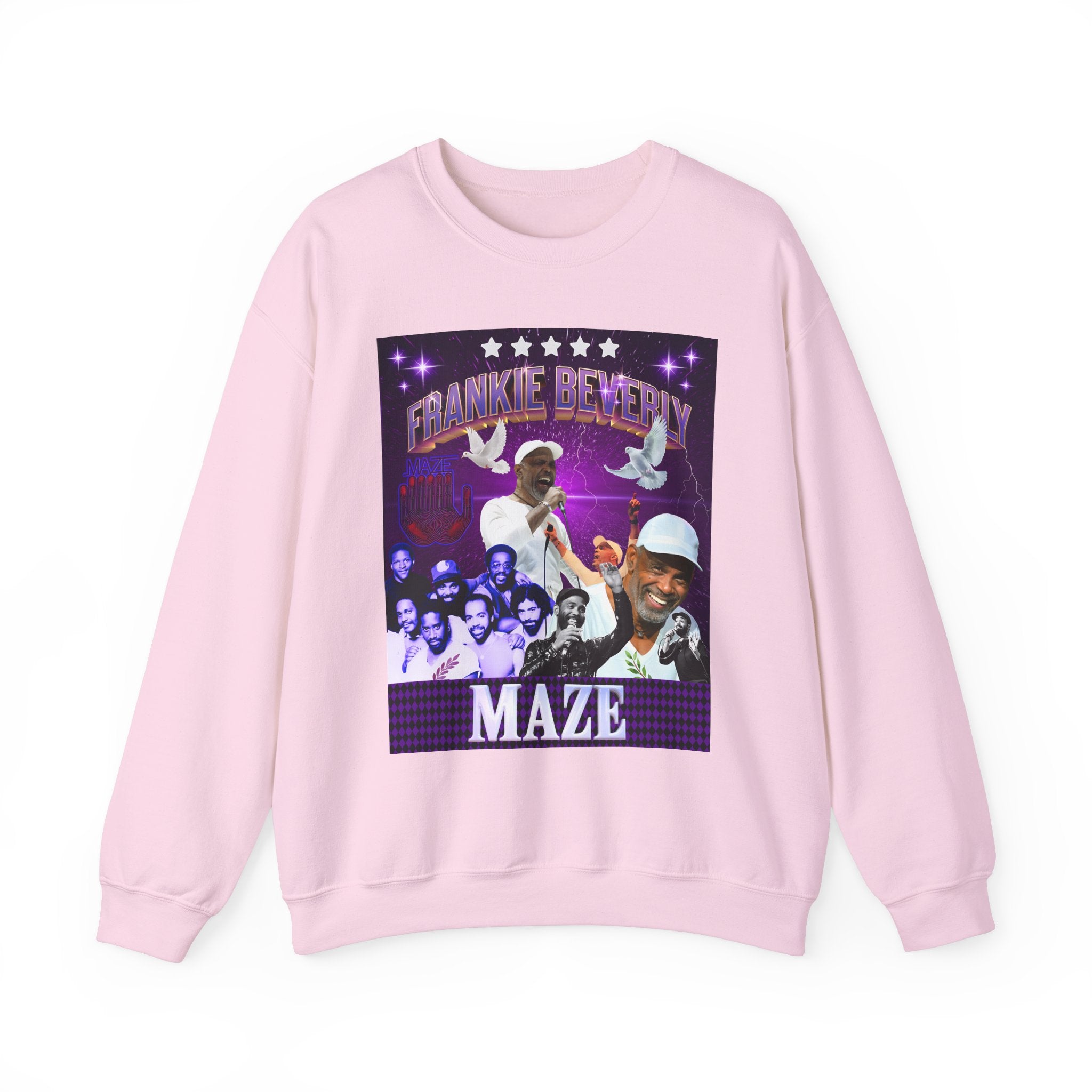 Limited Edition Frankie Beverly collage Crewneck Sweatshirt - Retro style Music Tribute to a Legendary soul singer - Angel Body