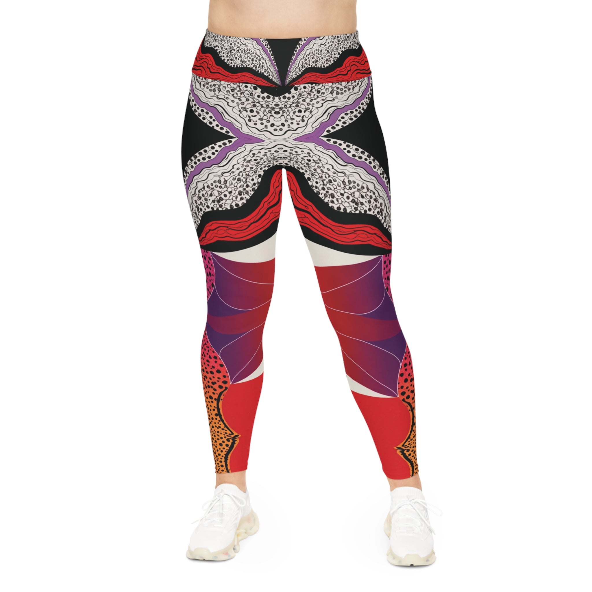 New Custom design Plus Size Leggings - Colorful Abstract Pattern for Comfort and Style - Angel Body