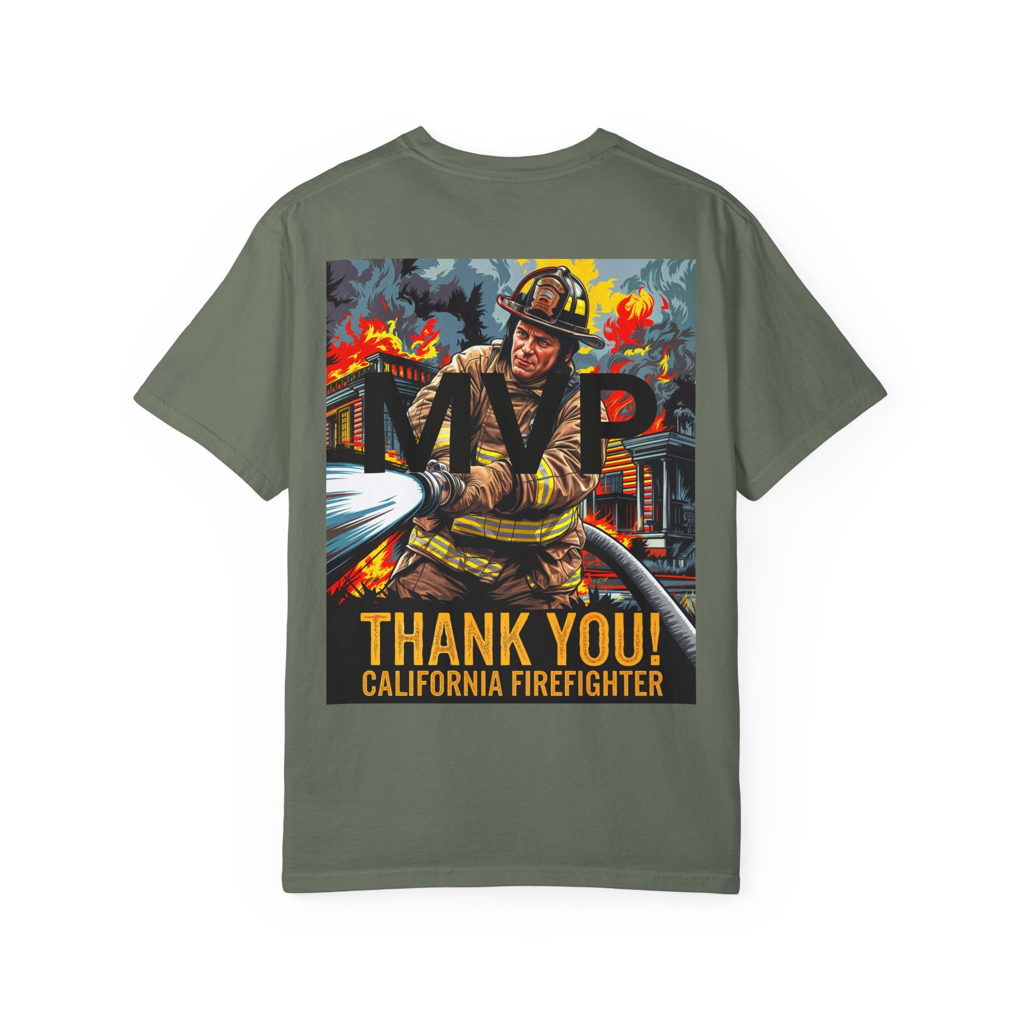 MVP Thank You Firefighter T-Shirt - Unisex Garment-Dyed Tee - Angel Body