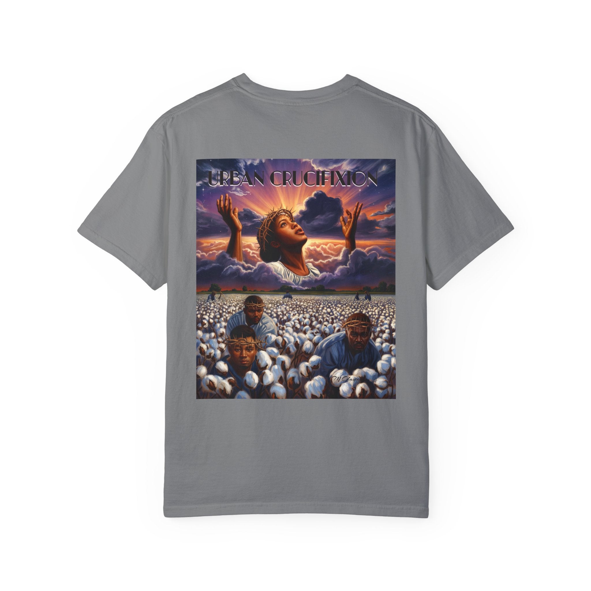 Urban Crucifixion Unisex Garment-Dyed T-shirt - Bold Graphic Tee for Artistic Expression