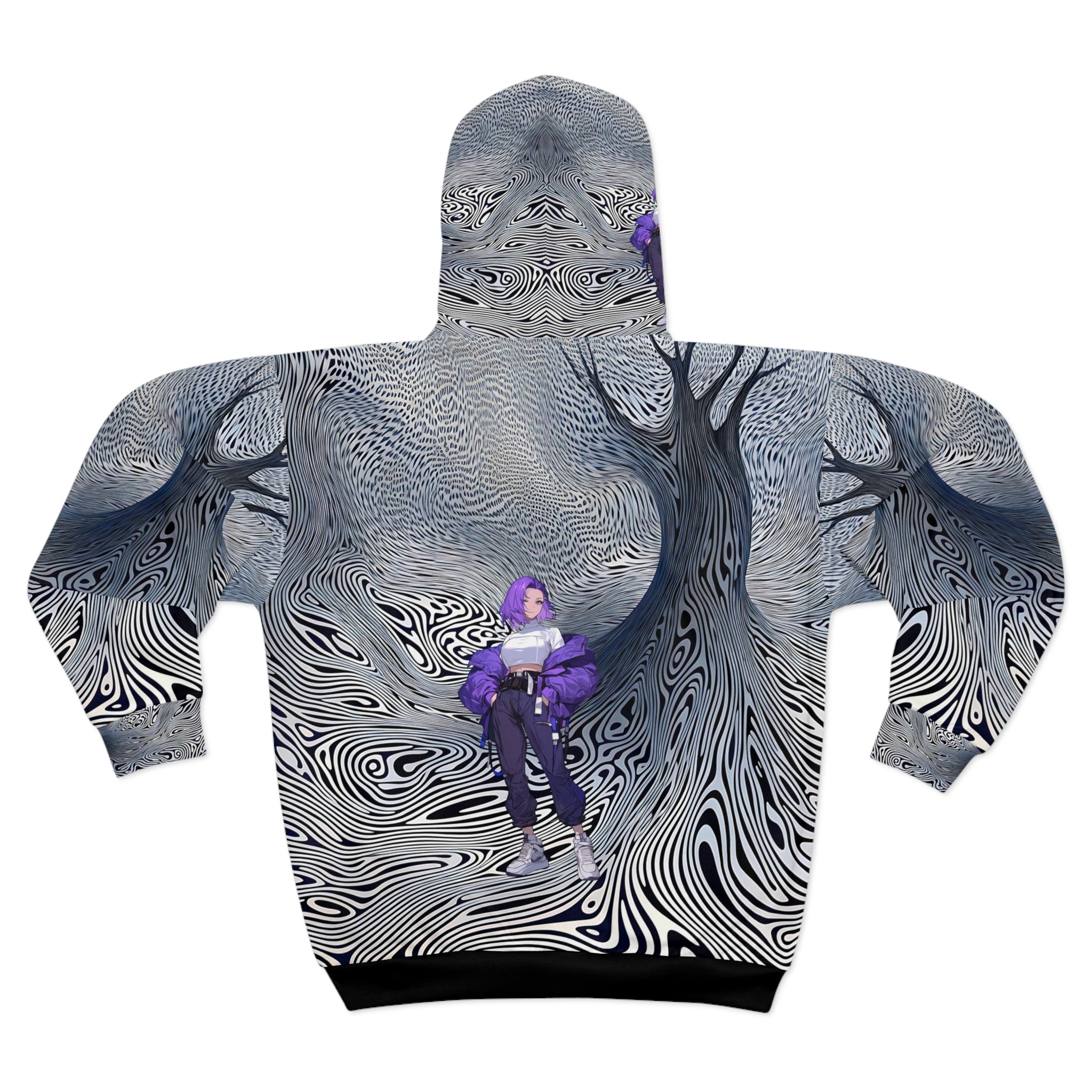 Concave Forest Unisex Zip Hoodie - Optical Illusion Dreamy Landscape Design - Angel Body