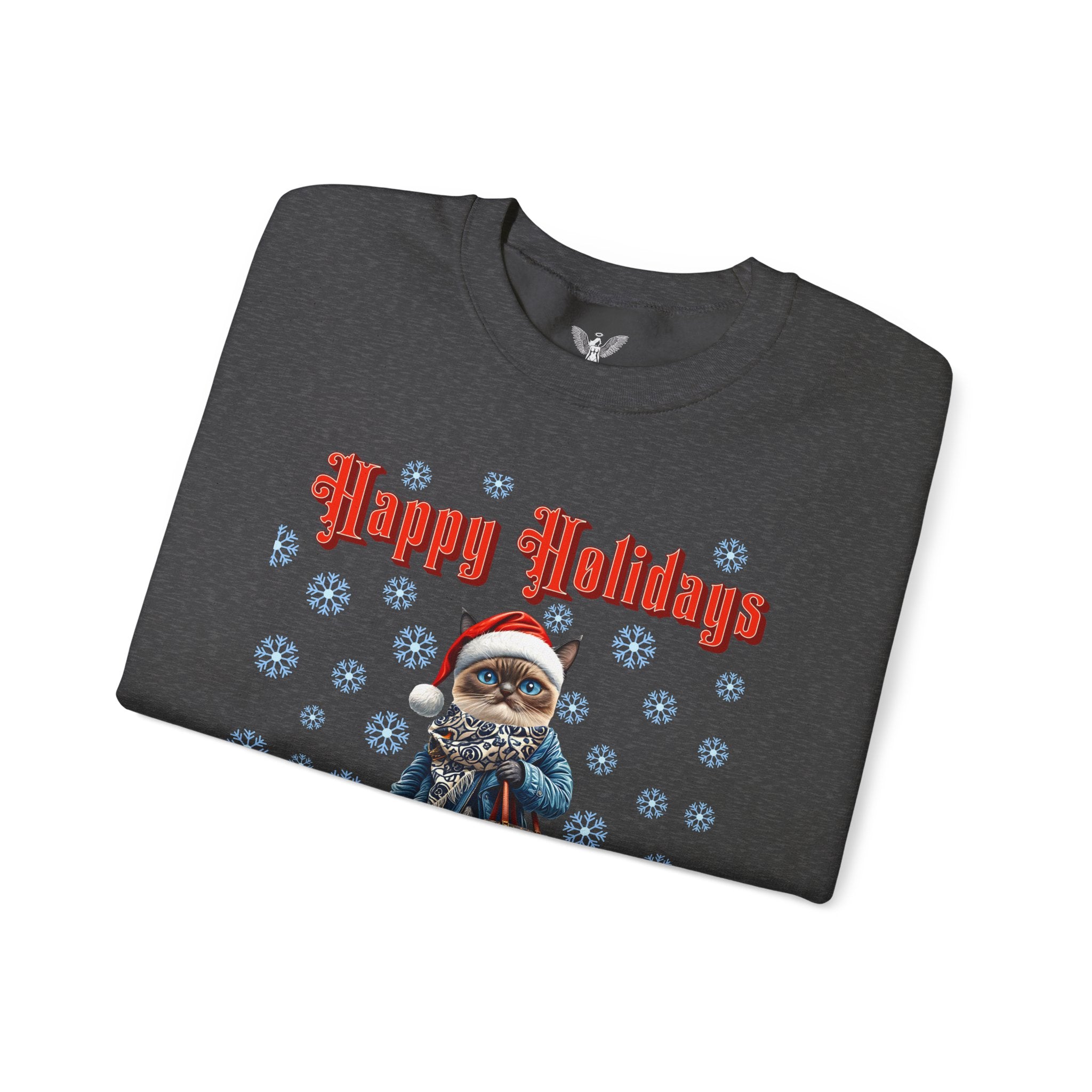Holiday Cat Crewneck Sweatshirt - Angel Body