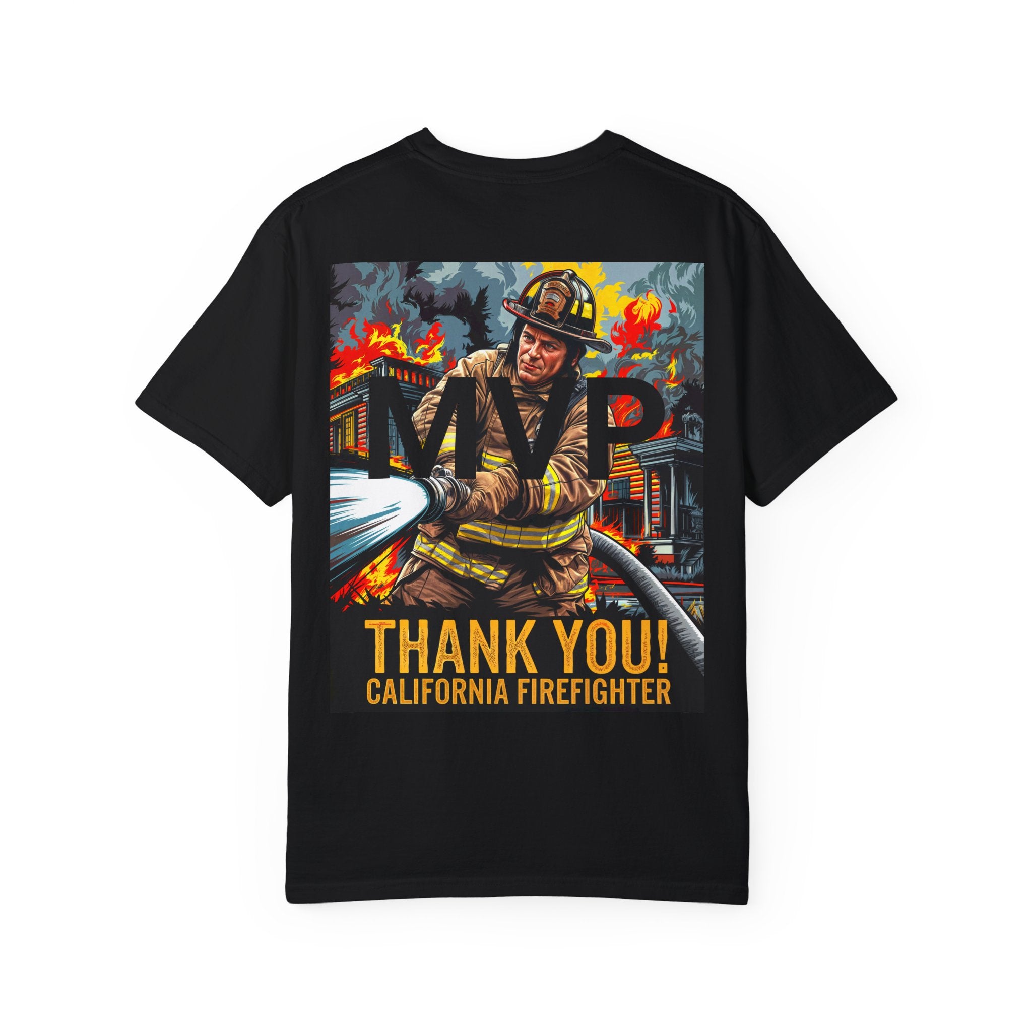 MVP Thank You Firefighter T-Shirt - Unisex Garment-Dyed Tee - Angel Body