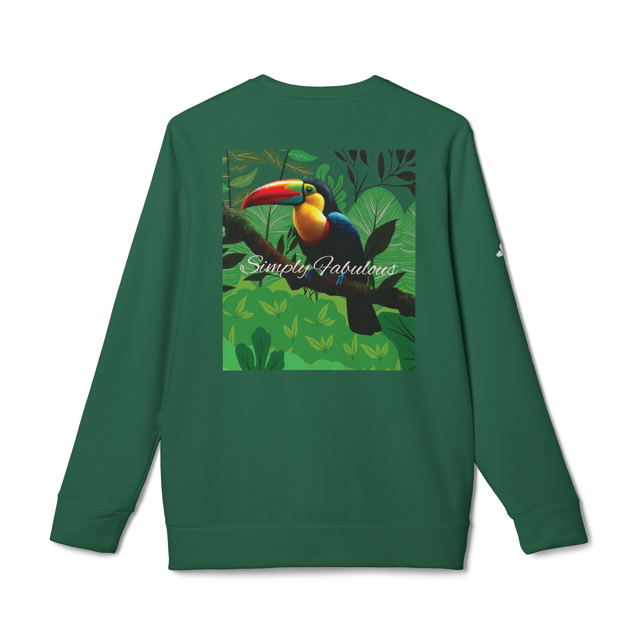 Adidas Unisex Fleece Crewneck Sweatshirt - Simply Fabulous Tropical Toucan Design - Angel Body