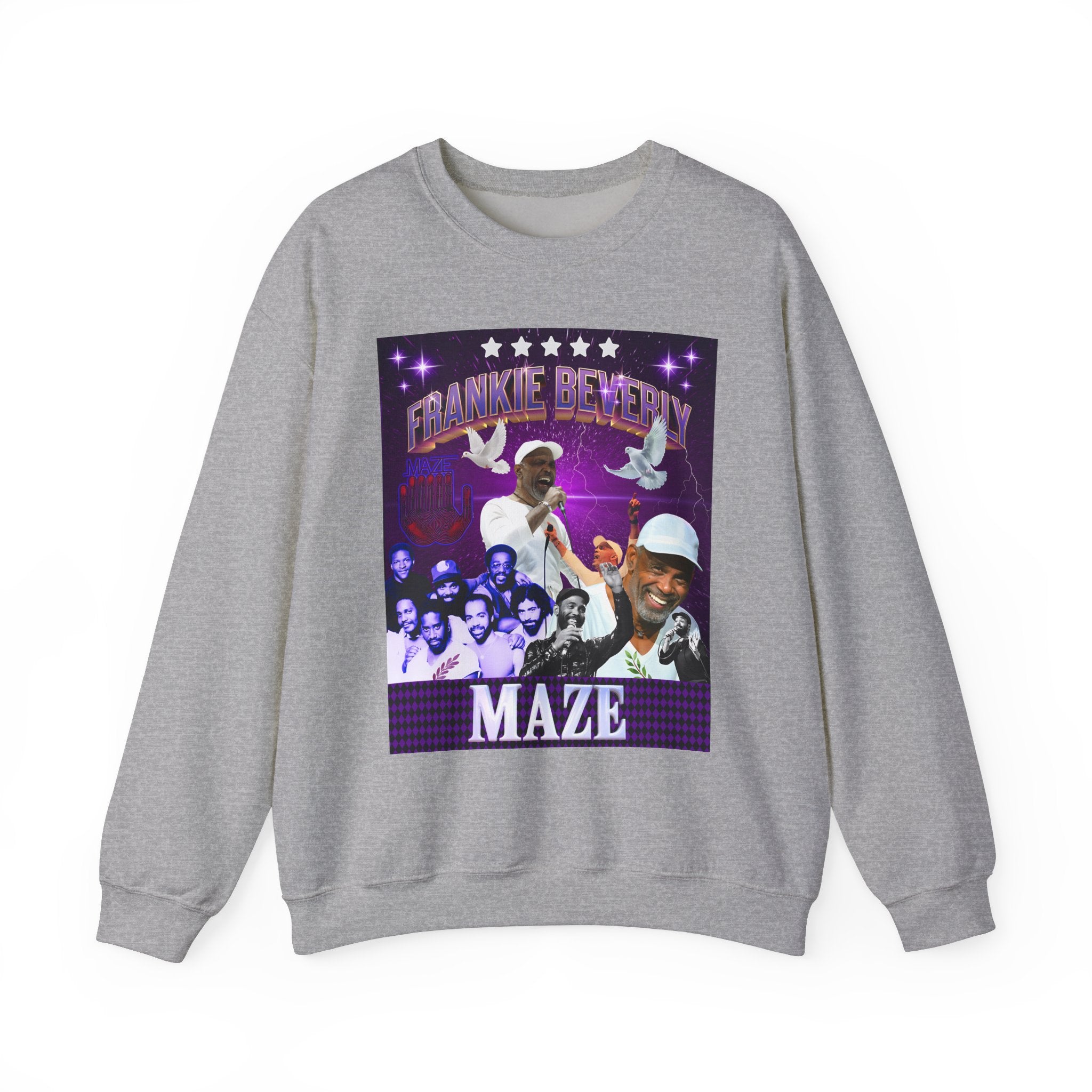 Limited Edition Frankie Beverly collage Crewneck Sweatshirt - Retro style Music Tribute to a Legendary soul singer - Angel Body