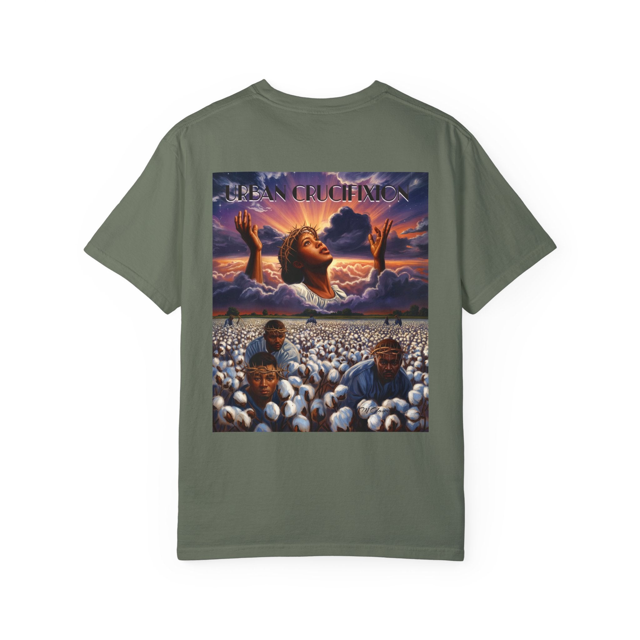 Urban Crucifixion Unisex Garment-Dyed T-shirt - Bold Graphic Tee for Artistic Expression