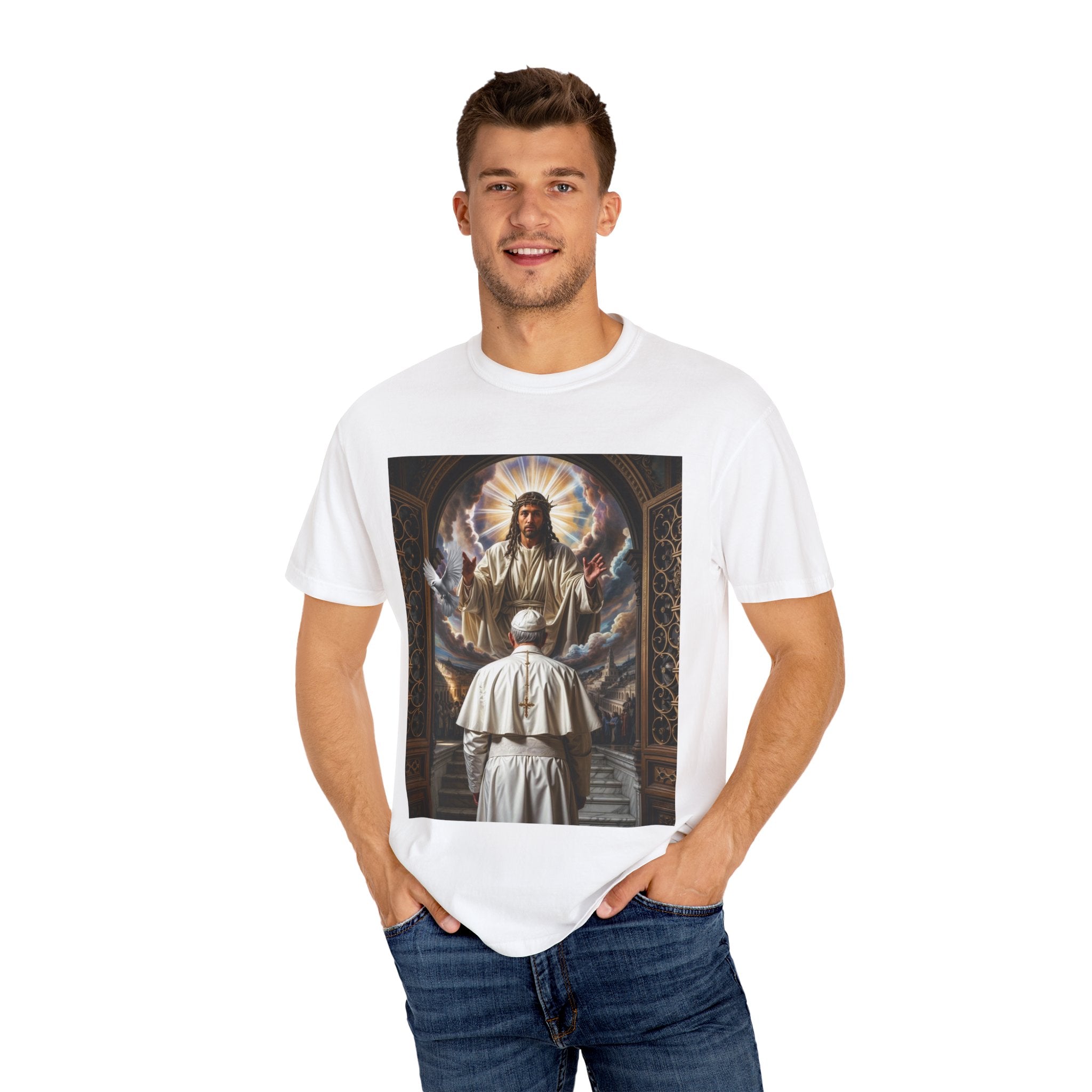 Religious Inspiration T-shirt - Jesus and Pope - Angel Body