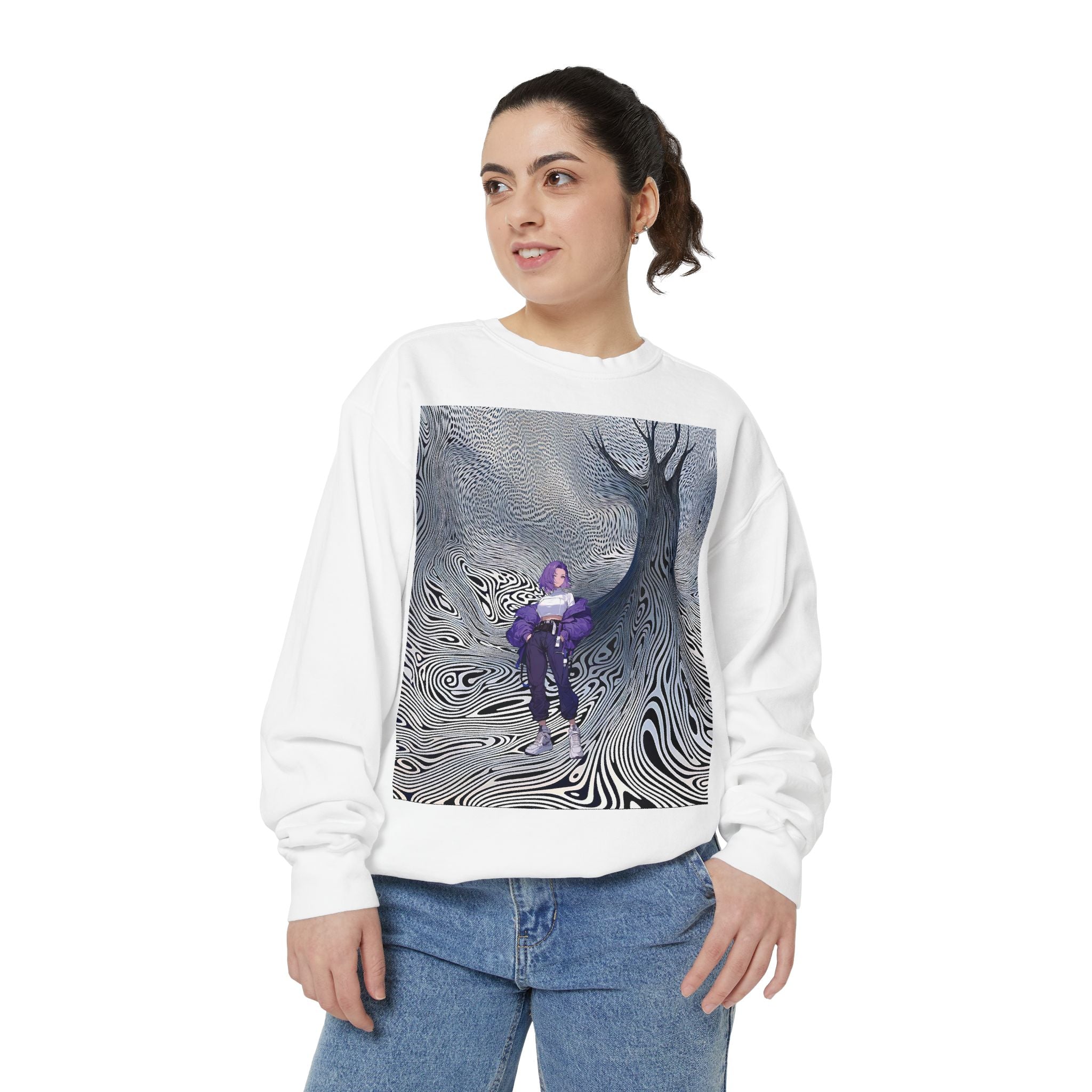 Unisex Garment-Dyed Sweatshirt - Cozy Artistic Comfort - Angel Body